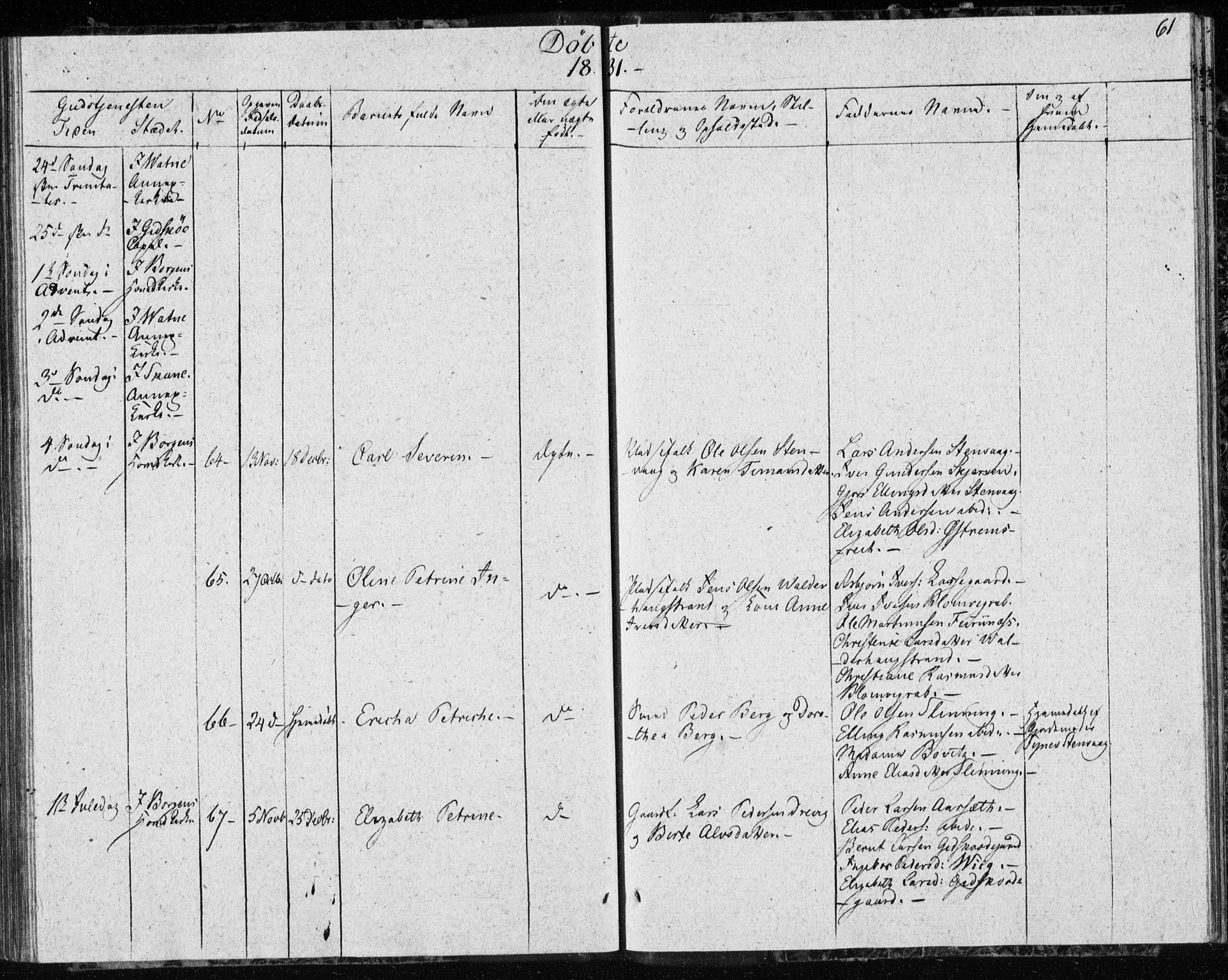 Ministerialprotokoller, klokkerbøker og fødselsregistre - Møre og Romsdal, AV/SAT-A-1454/528/L0413: Curate's parish register no. 528B01, 1828-1832, p. 61