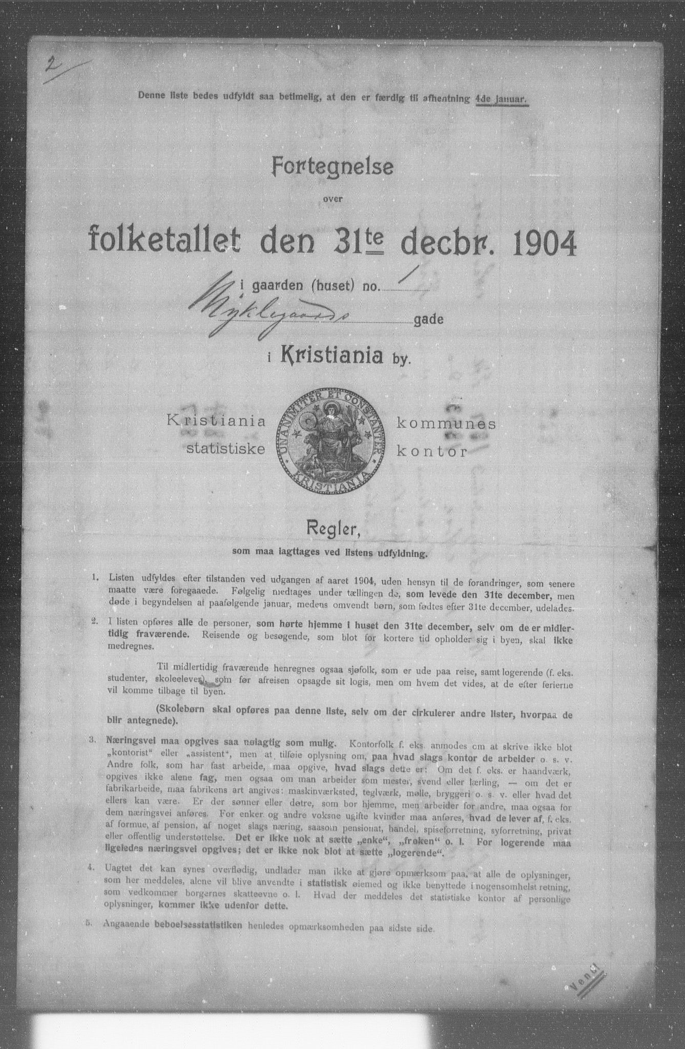 OBA, Municipal Census 1904 for Kristiania, 1904, p. 13030
