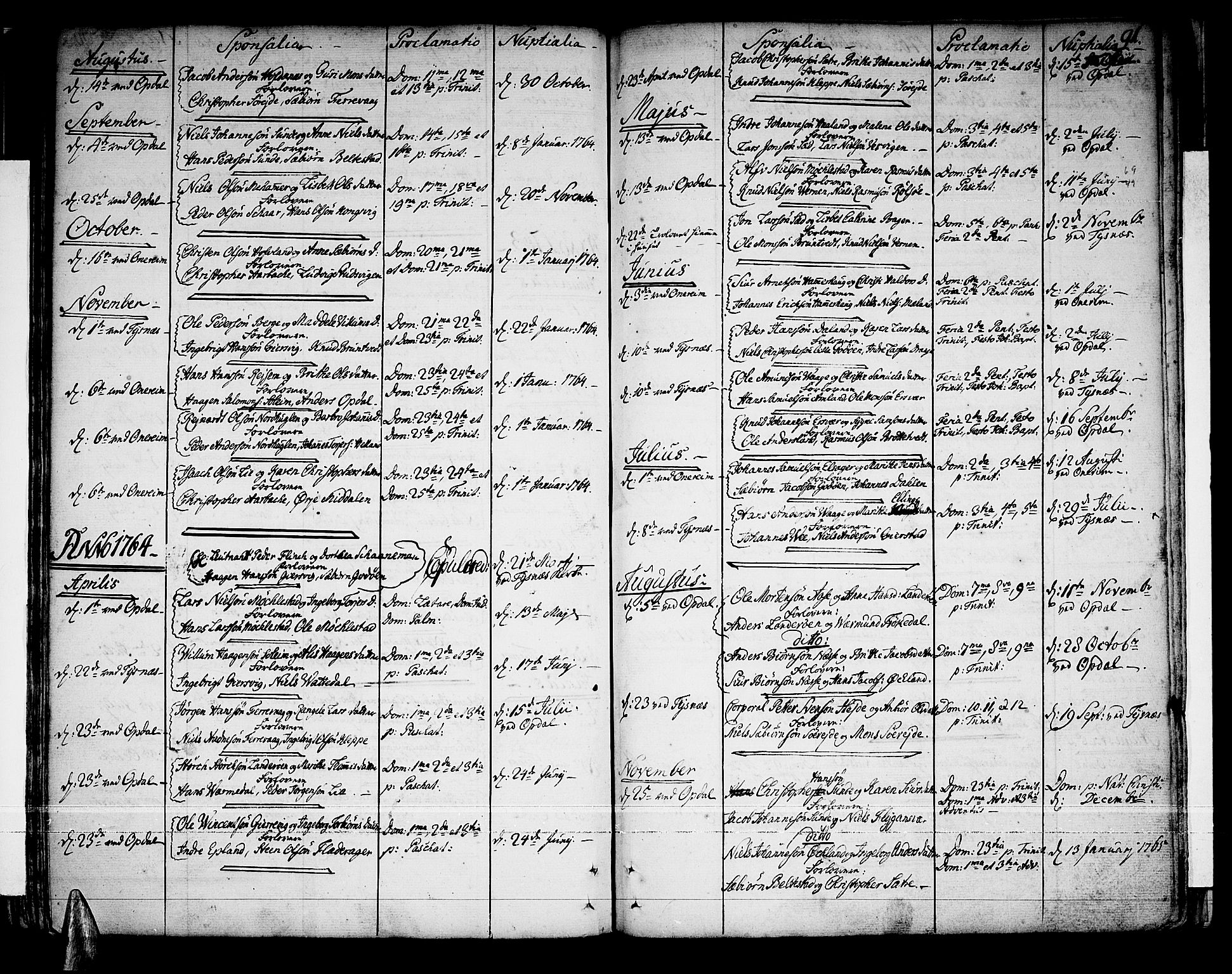 Tysnes sokneprestembete, SAB/A-78601/H/Haa: Parish register (official) no. A 5, 1762-1793, p. 91
