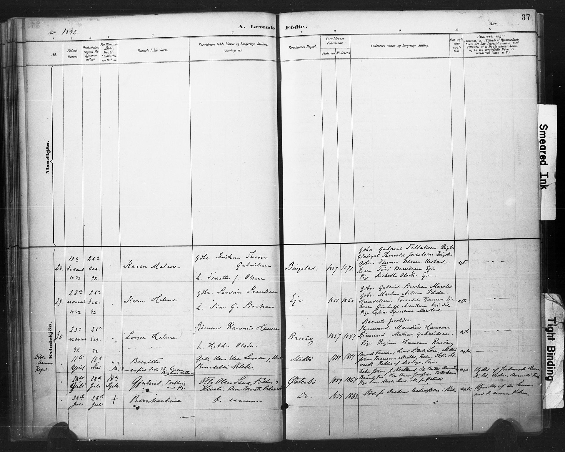 Flekkefjord sokneprestkontor, AV/SAK-1111-0012/F/Fa/Fab/L0006: Parish register (official) no. A 6, 1886-1901, p. 37