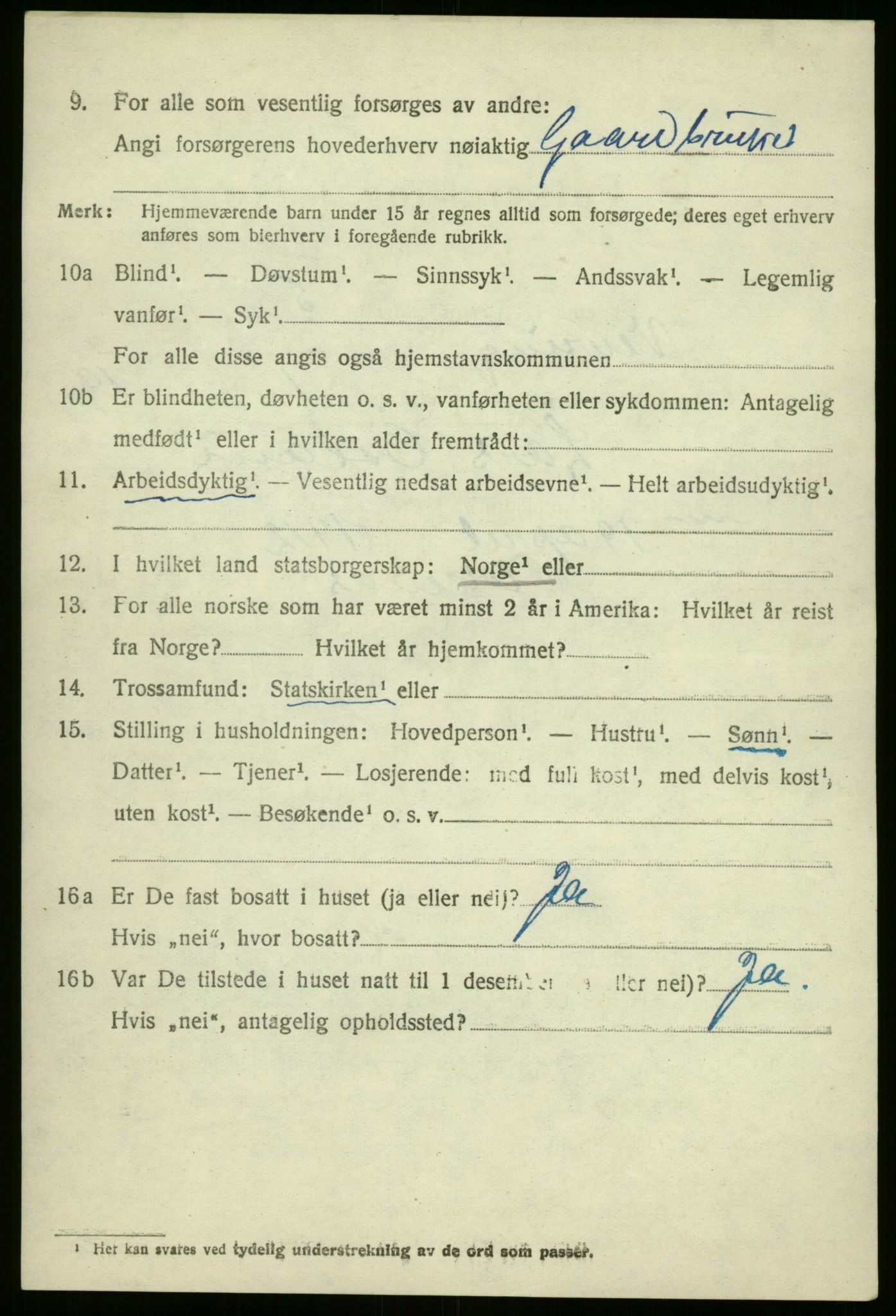 SAB, 1920 census for Vevring, 1920, p. 1425