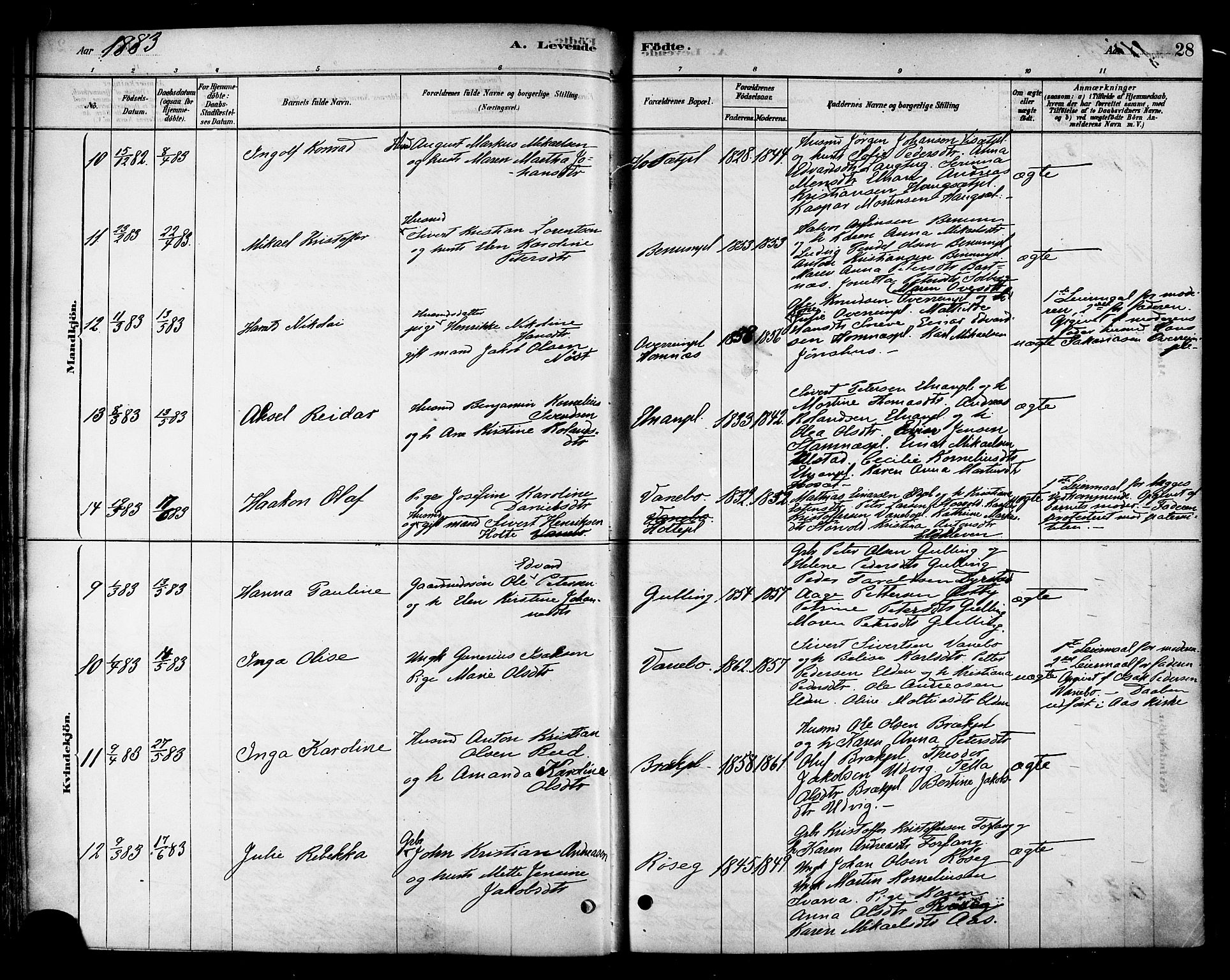 Ministerialprotokoller, klokkerbøker og fødselsregistre - Nord-Trøndelag, AV/SAT-A-1458/741/L0395: Parish register (official) no. 741A09, 1878-1888, p. 28