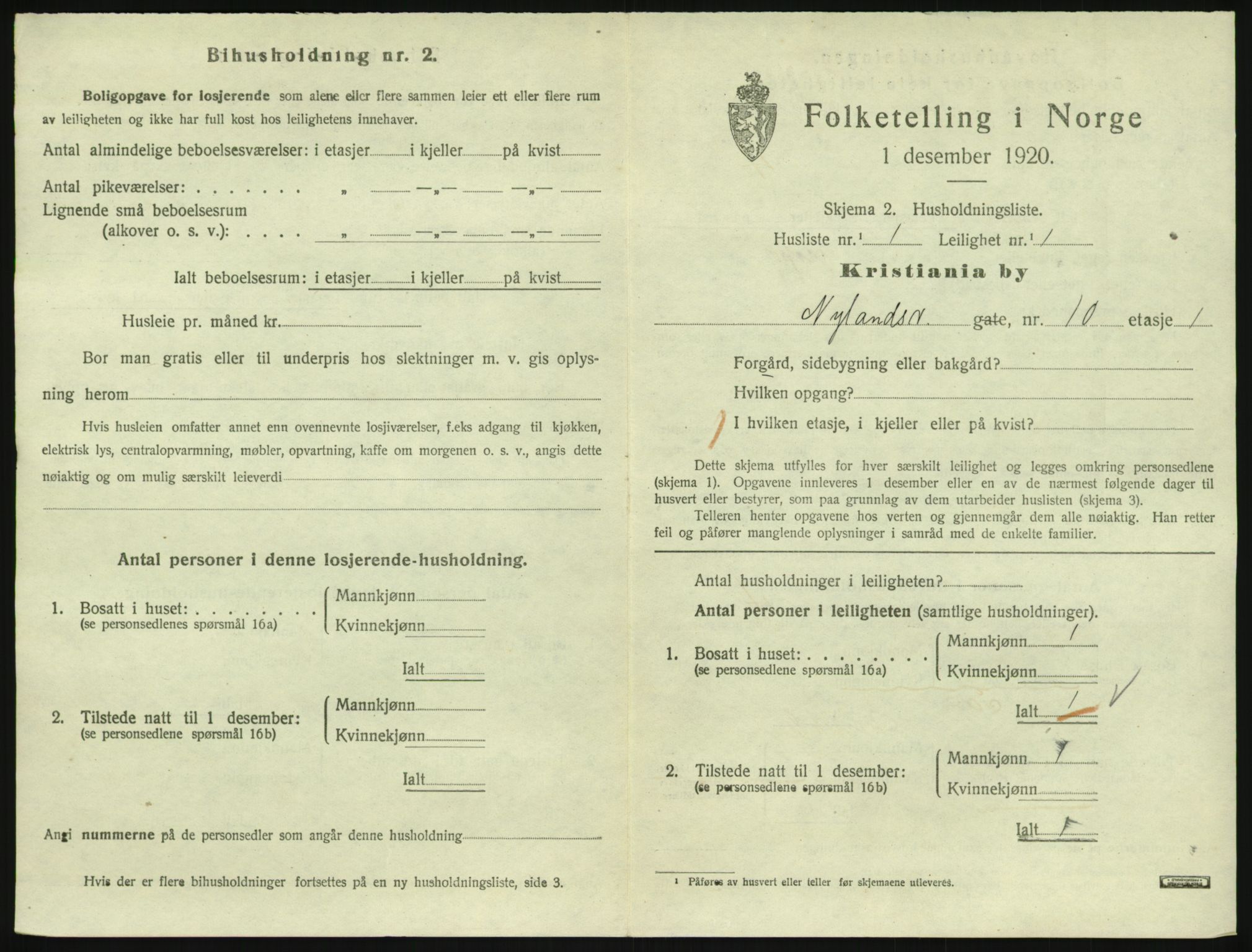 SAO, 1920 census for Kristiania, 1920, p. 74516