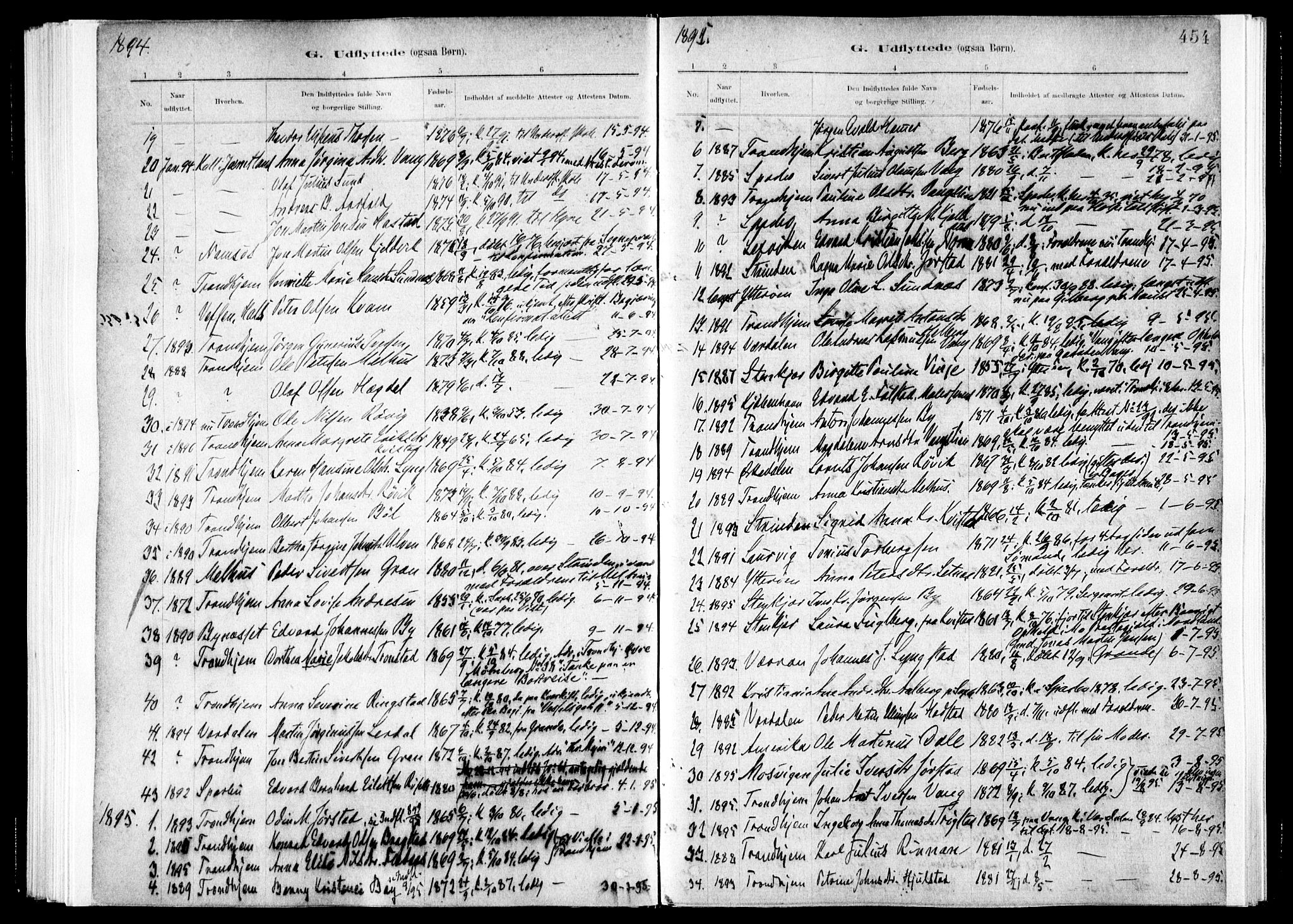 Ministerialprotokoller, klokkerbøker og fødselsregistre - Nord-Trøndelag, SAT/A-1458/730/L0285: Parish register (official) no. 730A10, 1879-1914, p. 454