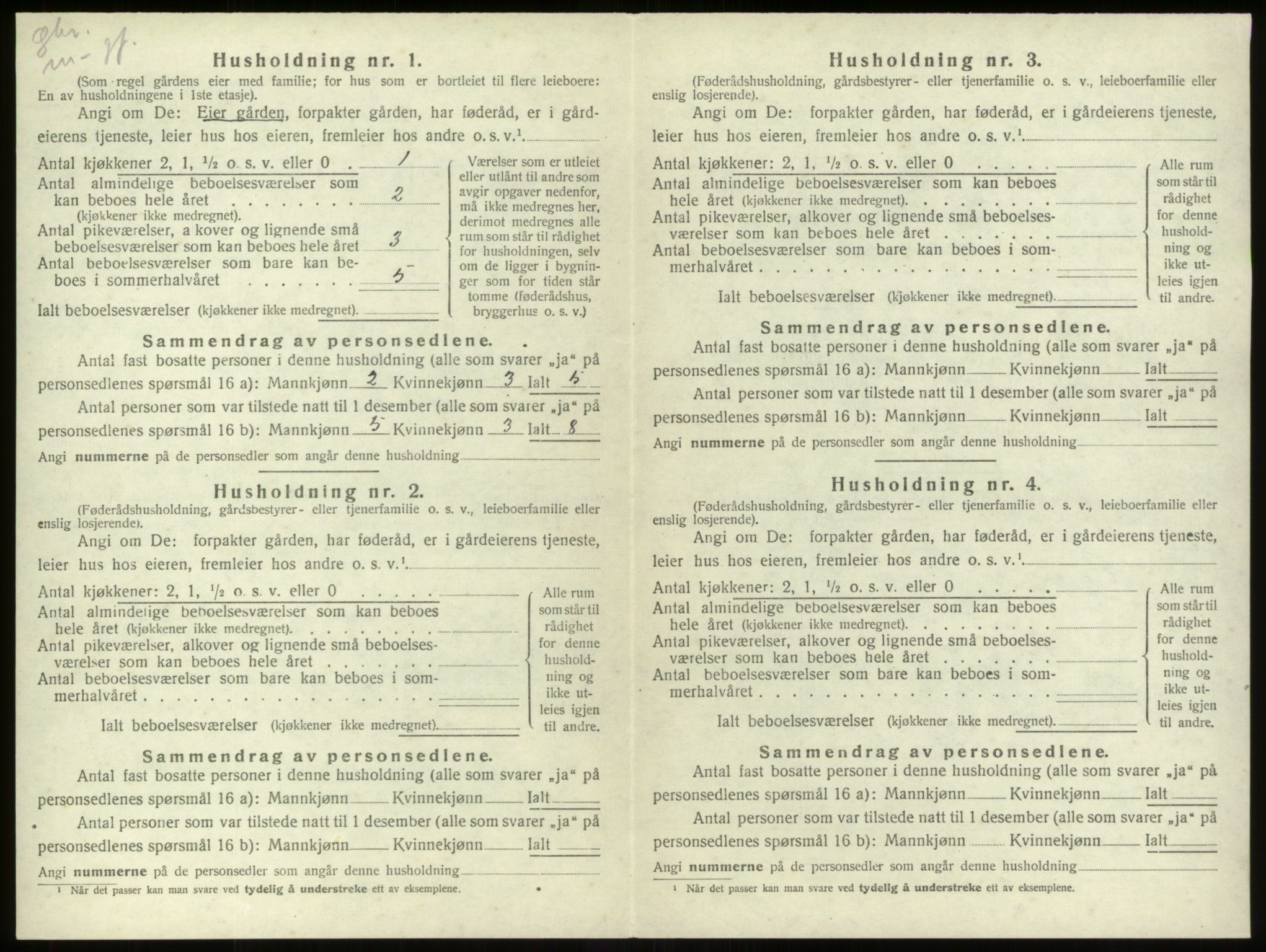 SAB, 1920 census for Stryn, 1920, p. 460