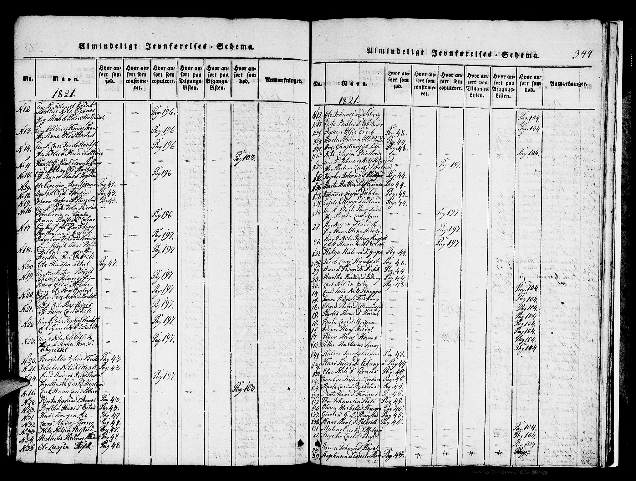 Hamre sokneprestembete, AV/SAB-A-75501/H/Ha/Hab: Parish register (copy) no. A 1, 1816-1826, p. 344