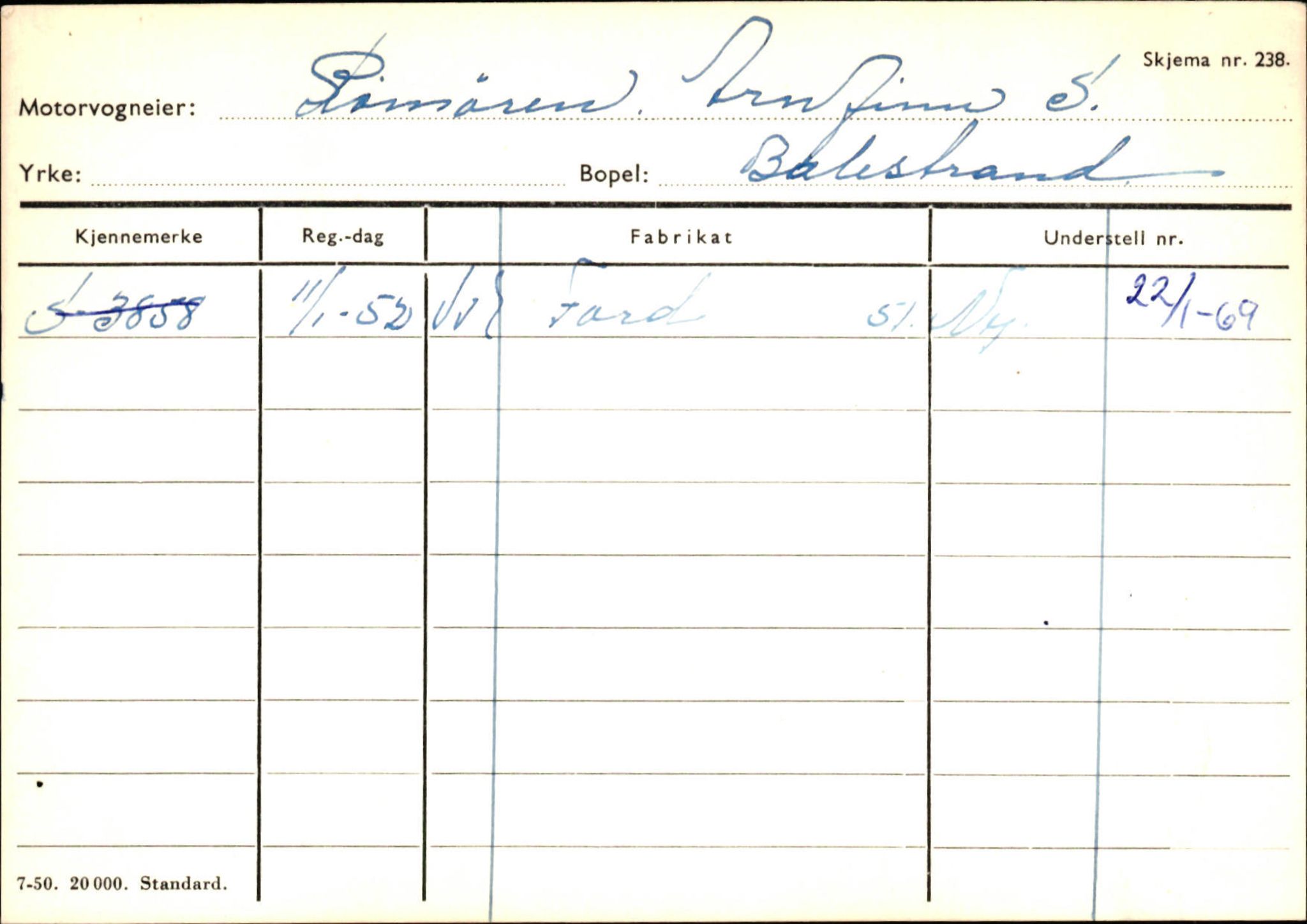 Statens vegvesen, Sogn og Fjordane vegkontor, SAB/A-5301/4/F/L0132: Eigarregister Askvoll A-Å. Balestrand A-Å, 1945-1975, p. 2242