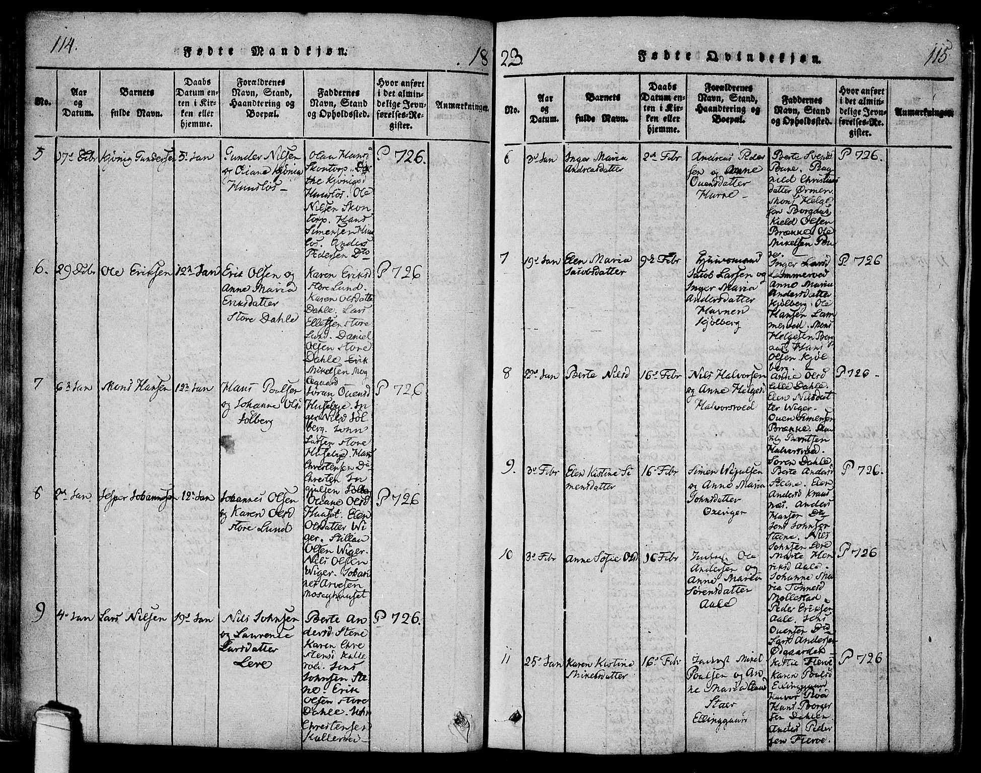 Onsøy prestekontor Kirkebøker, AV/SAO-A-10914/F/Fa/L0002: Parish register (official) no. I 2, 1814-1840, p. 114-115