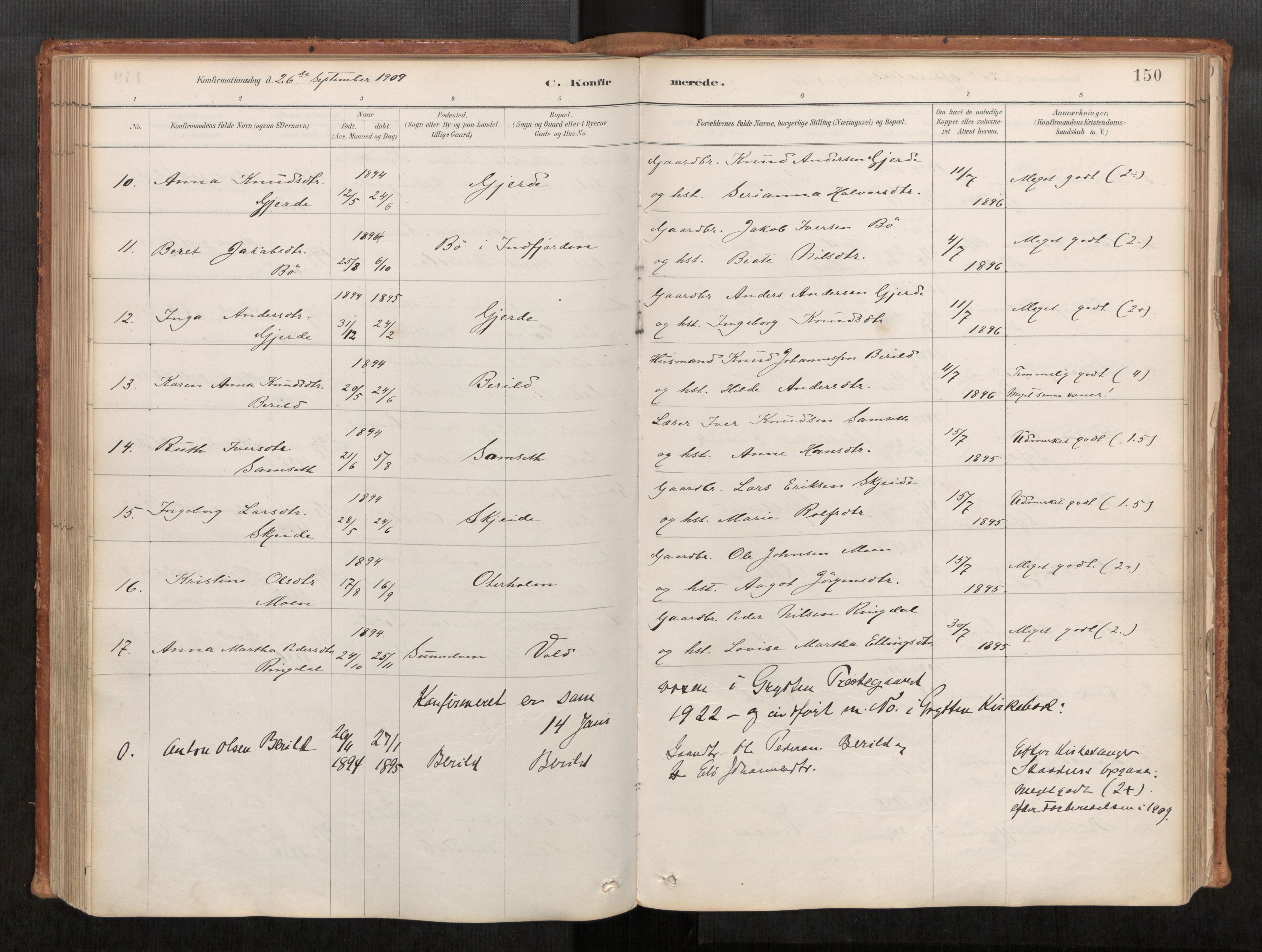 Ministerialprotokoller, klokkerbøker og fødselsregistre - Møre og Romsdal, AV/SAT-A-1454/543/L0568: Parish register (official) no. 543A03, 1885-1915, p. 150