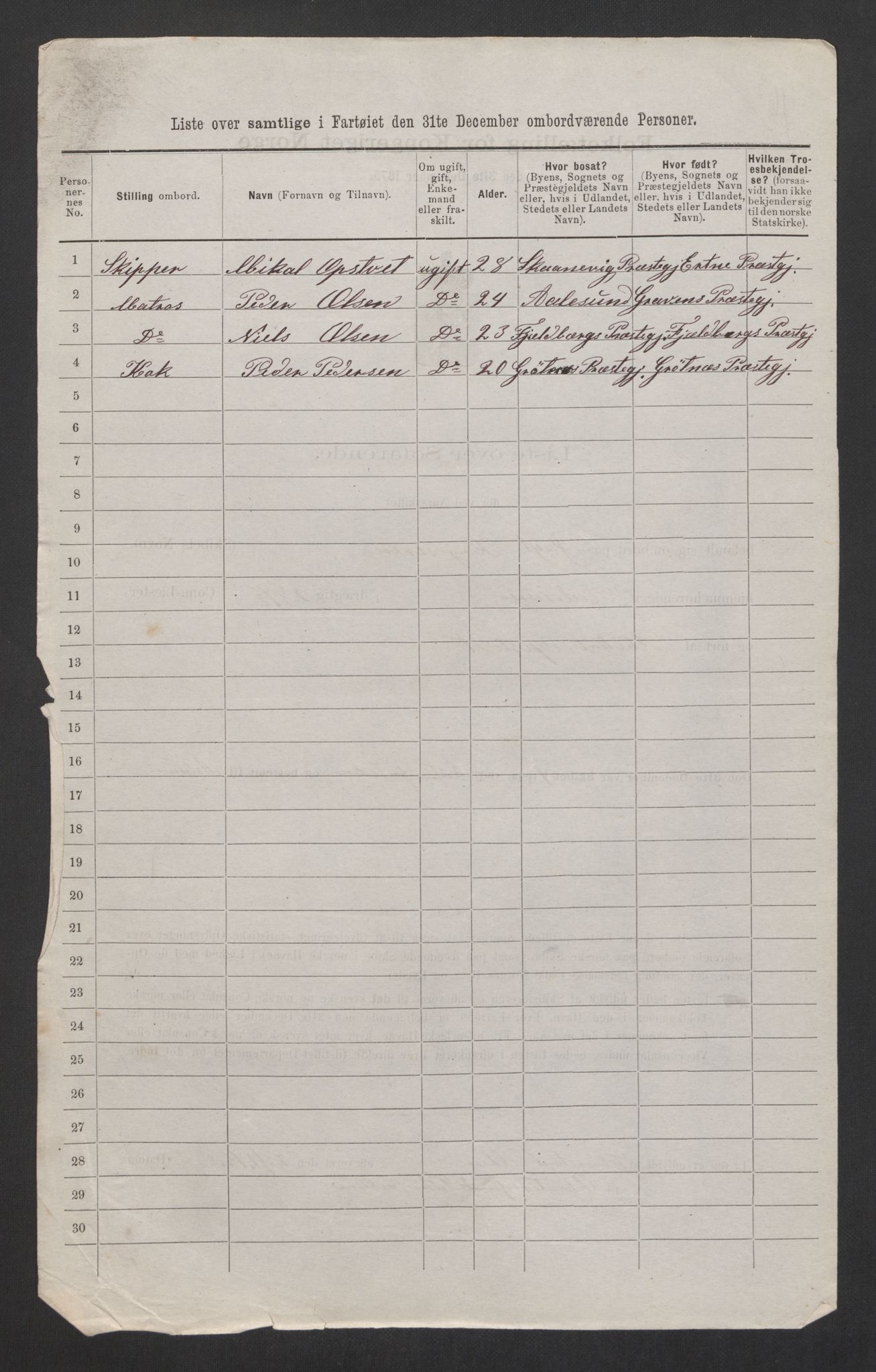 RA, 1875 census, lists of crew on ships: Ships in domestic ports, 1875, p. 1098