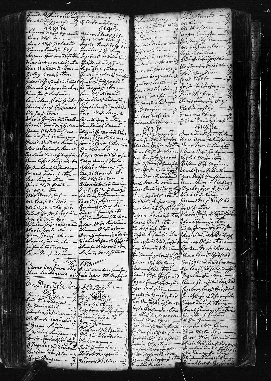 Fåberg prestekontor, SAH/PREST-086/H/Ha/Hab/L0001: Parish register (copy) no. 1, 1727-1767, p. 190-191