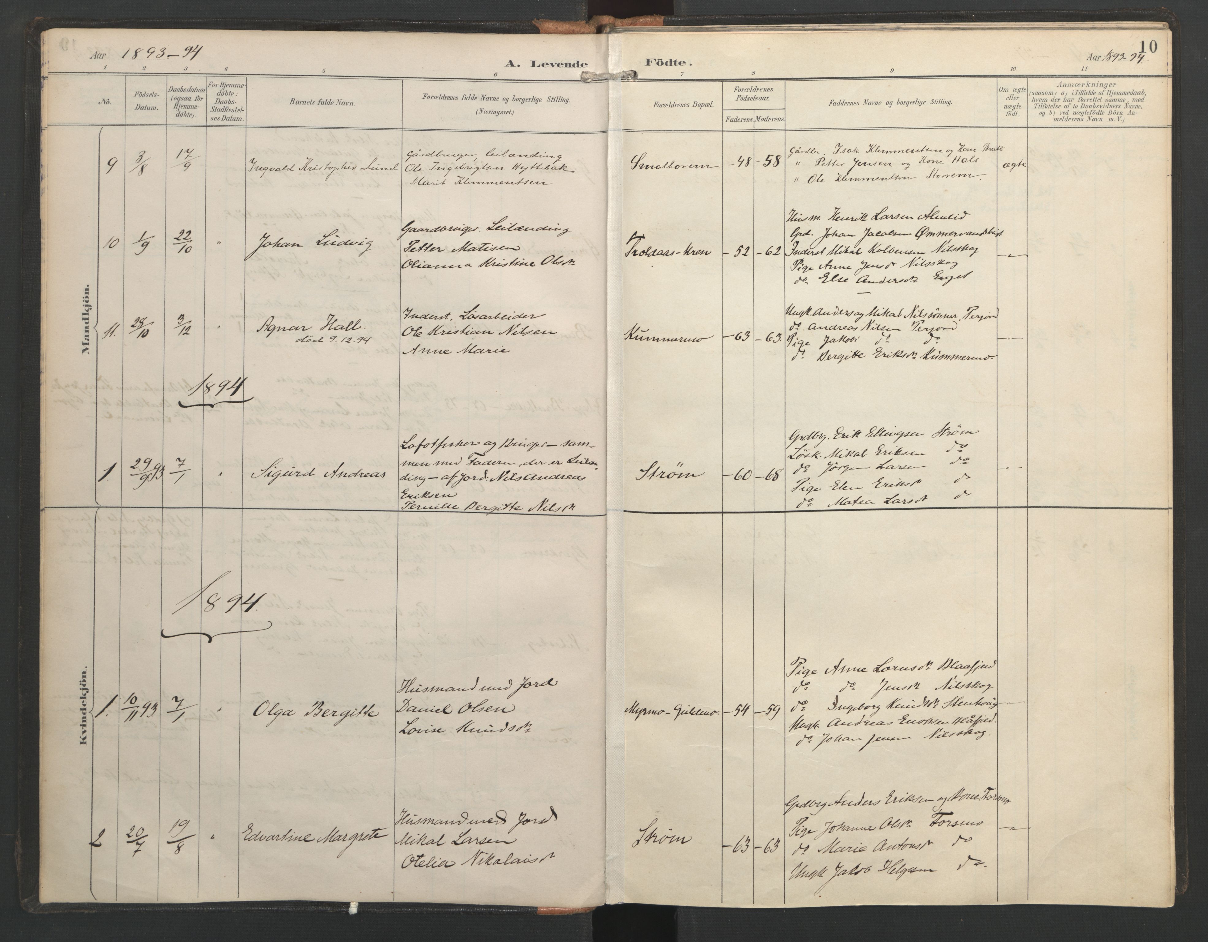 Ministerialprotokoller, klokkerbøker og fødselsregistre - Nordland, SAT/A-1459/821/L0317: Parish register (official) no. 821A01, 1892-1907, p. 10