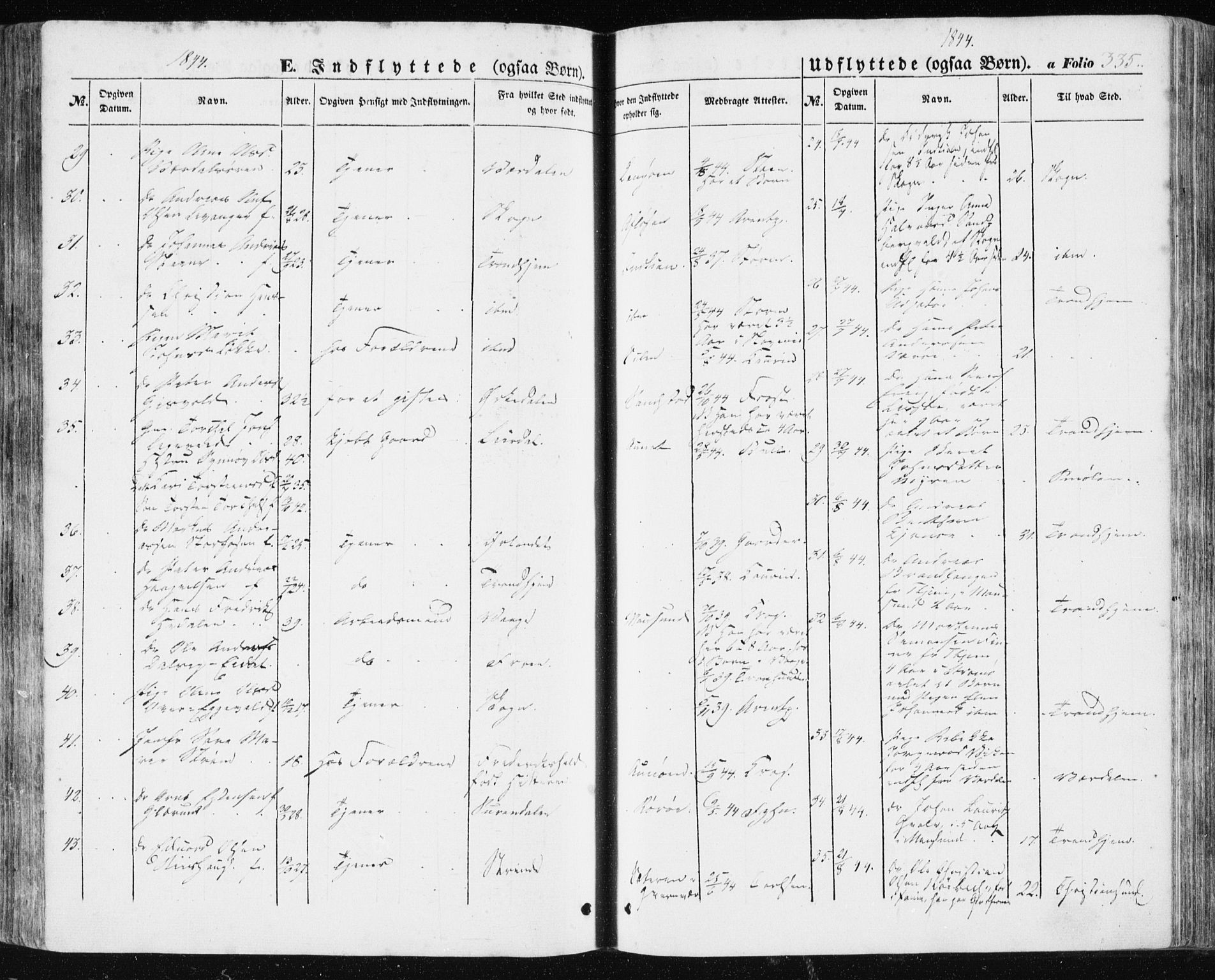 Ministerialprotokoller, klokkerbøker og fødselsregistre - Sør-Trøndelag, SAT/A-1456/634/L0529: Parish register (official) no. 634A05, 1843-1851, p. 335