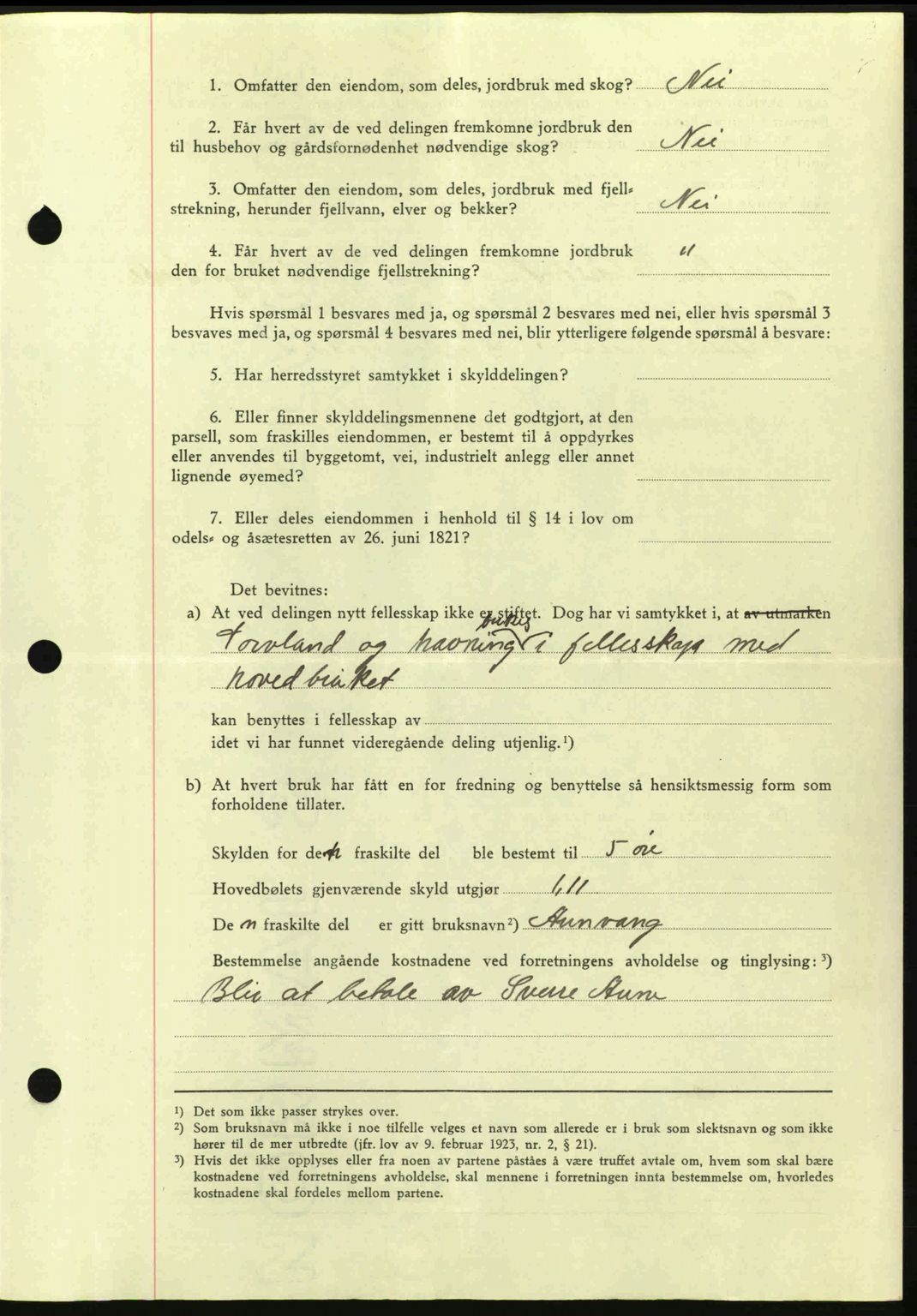 Hitra sorenskriveri, AV/SAT-A-0018/2/2C/2Ca: Mortgage book no. A2, 1943-1945, Diary no: : 315/1945