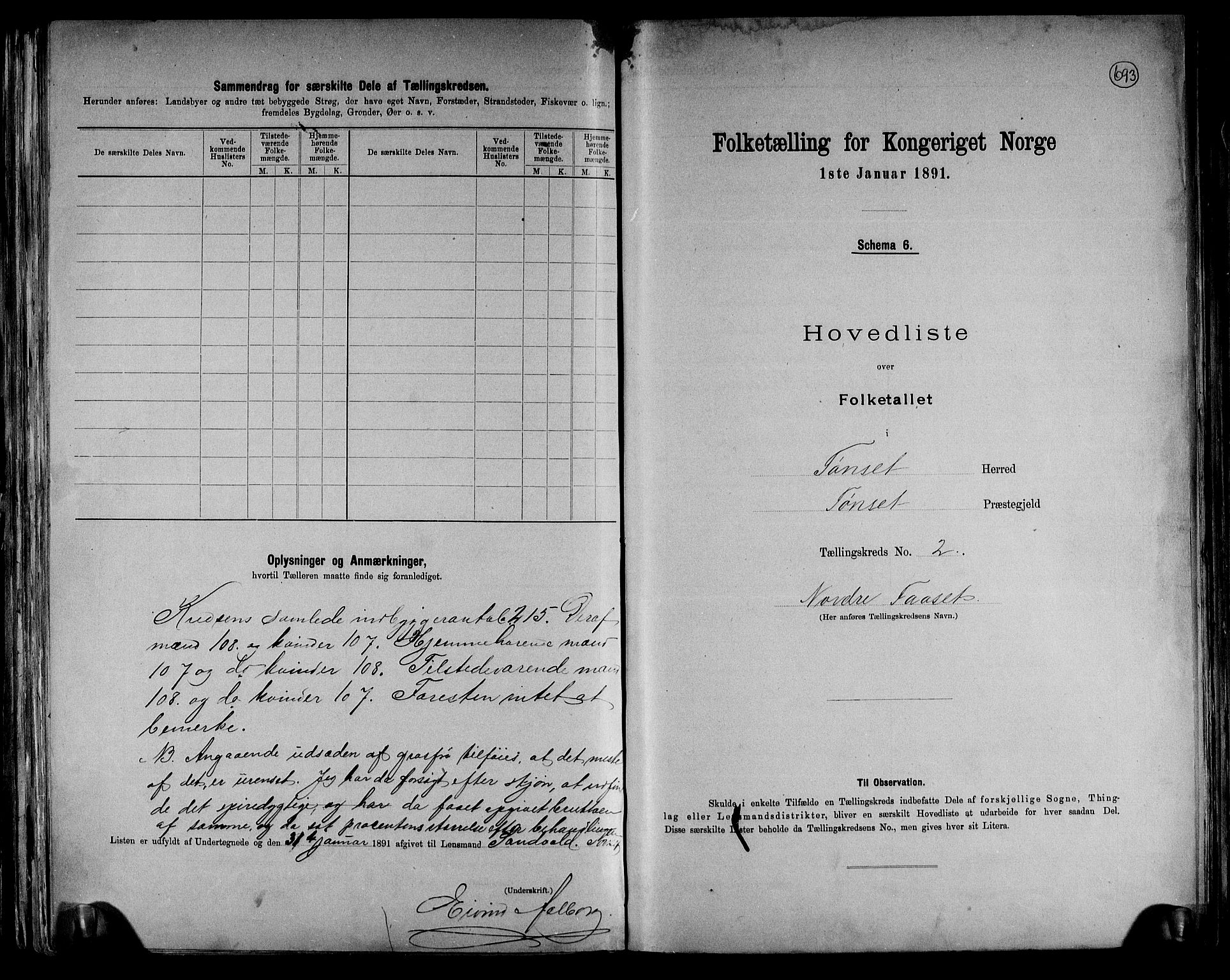 RA, 1891 census for 0437 Tynset, 1891, p. 6