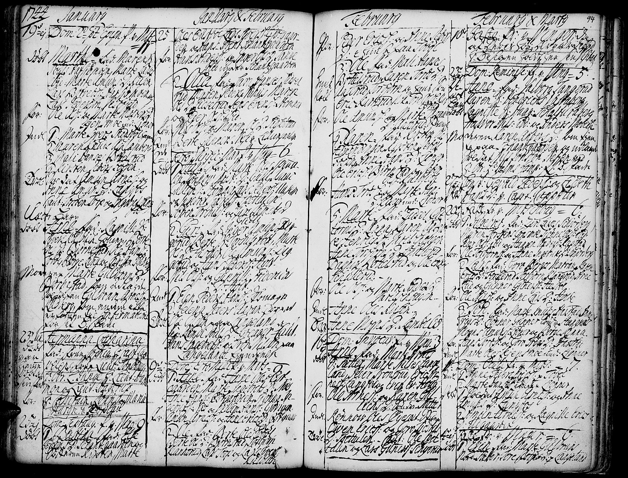 Vinger prestekontor, AV/SAH-PREST-024/H/Ha/Haa/L0002: Parish register (official) no. 2, 1730-1751, p. 94