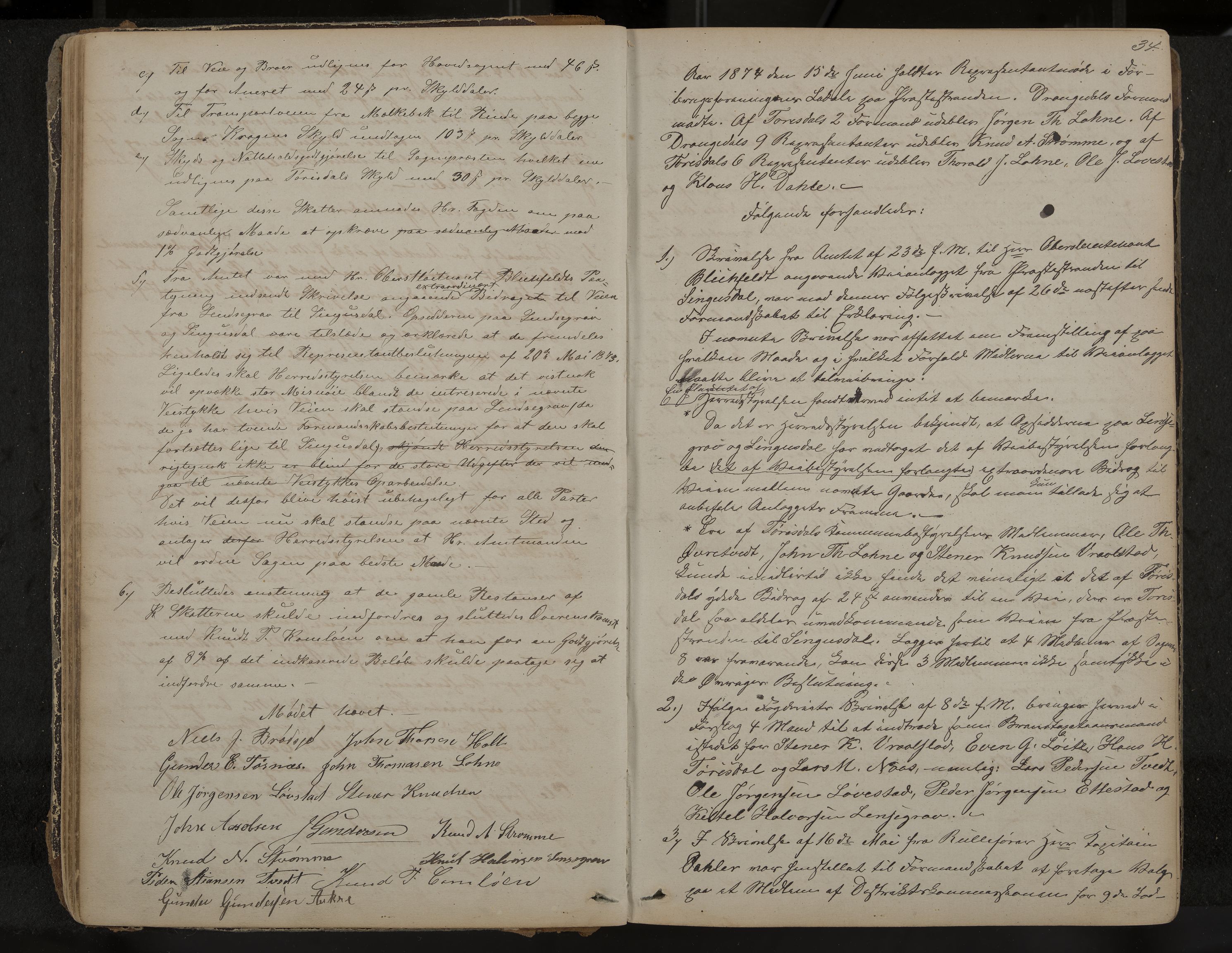 Drangedal formannskap og sentraladministrasjon, IKAK/0817021/A/L0002: Møtebok, 1870-1892, p. 34