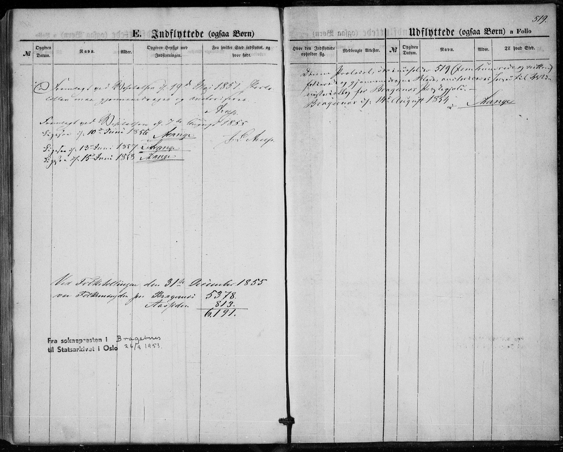 Bragernes kirkebøker, SAKO/A-6/F/Fb/L0002: Parish register (official) no. II 2, 1848-1859, p. 519