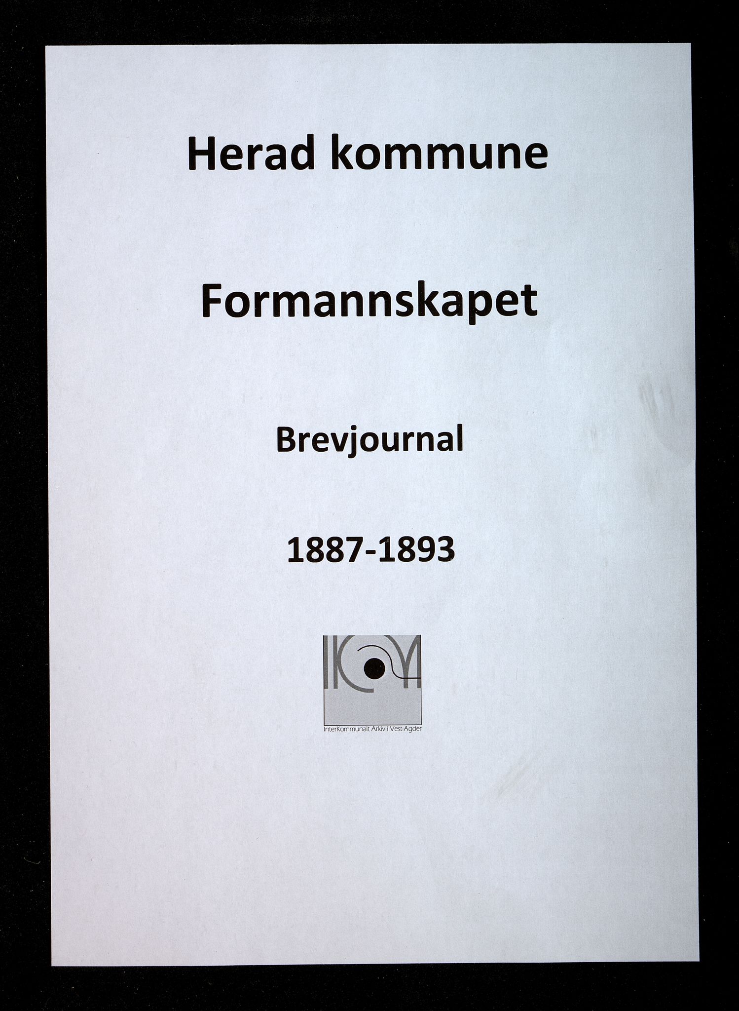 Herad kommune - Formannskapet, ARKSOR/1003HE120/C/L0007: Brevjournal for formannskapet, 1887-1893