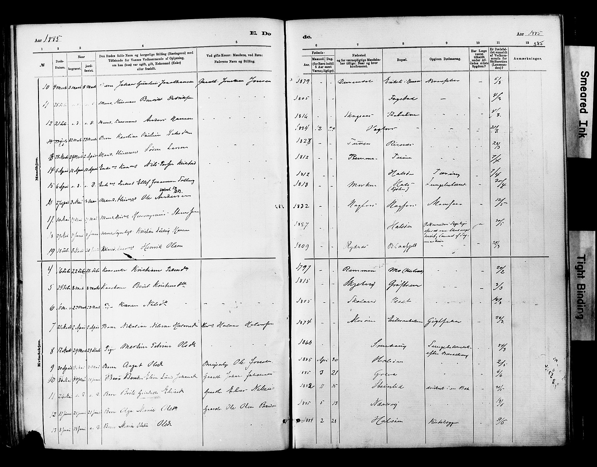 Ministerialprotokoller, klokkerbøker og fødselsregistre - Nordland, SAT/A-1459/820/L0295: Parish register (official) no. 820A16, 1880-1896, p. 385