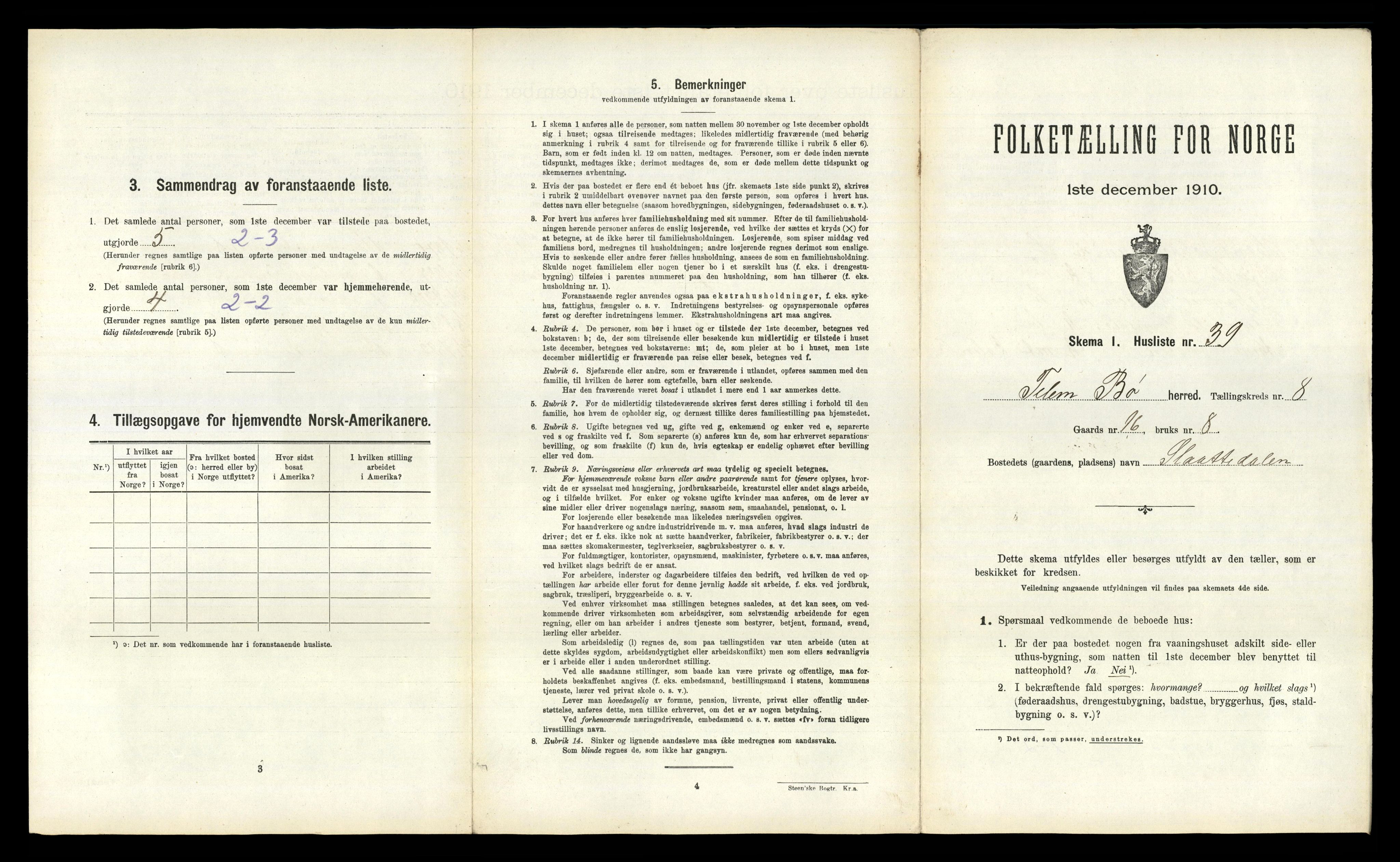 RA, 1910 census for Bø, 1910, p. 1023