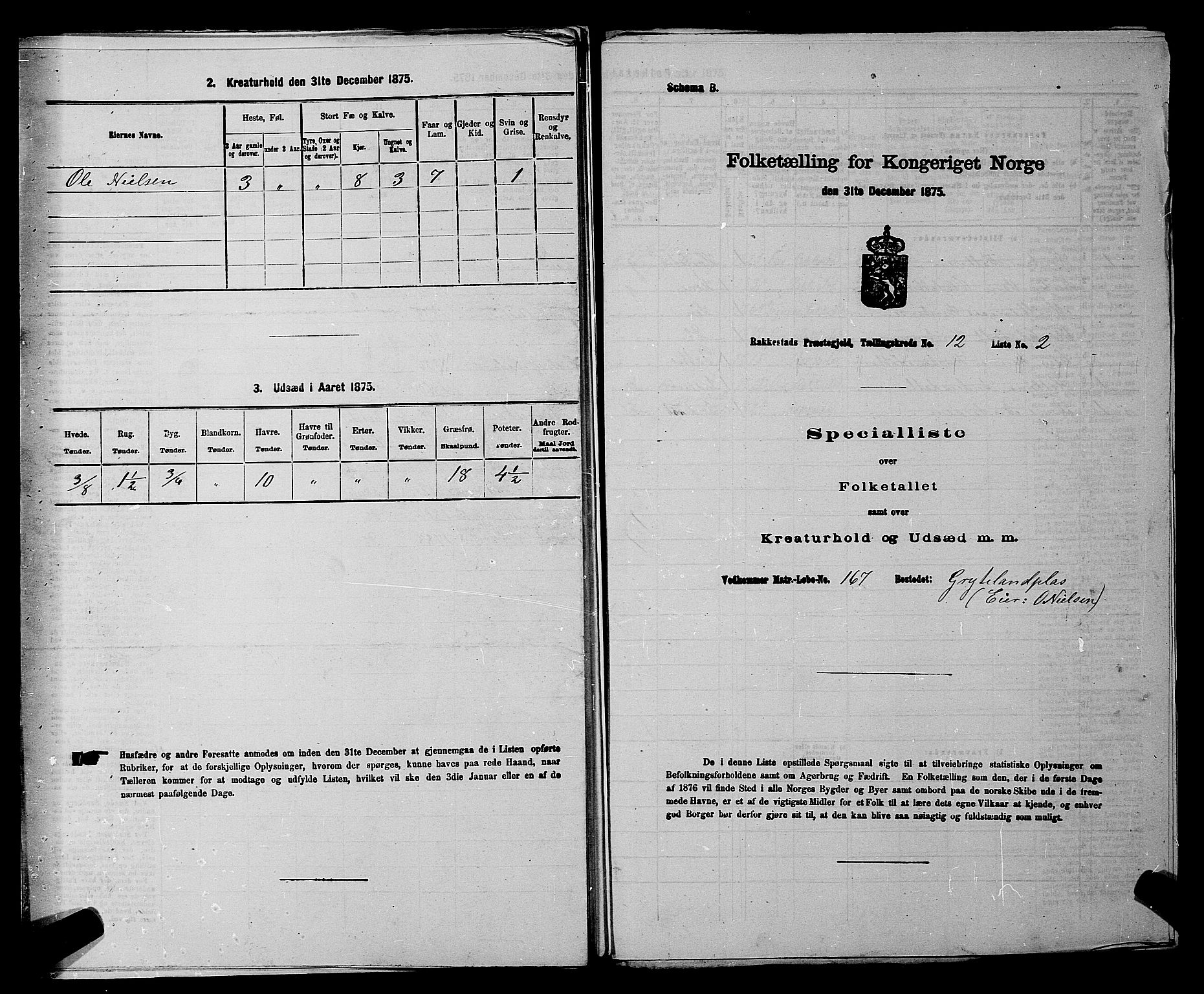 RA, 1875 census for 0128P Rakkestad, 1875, p. 1460