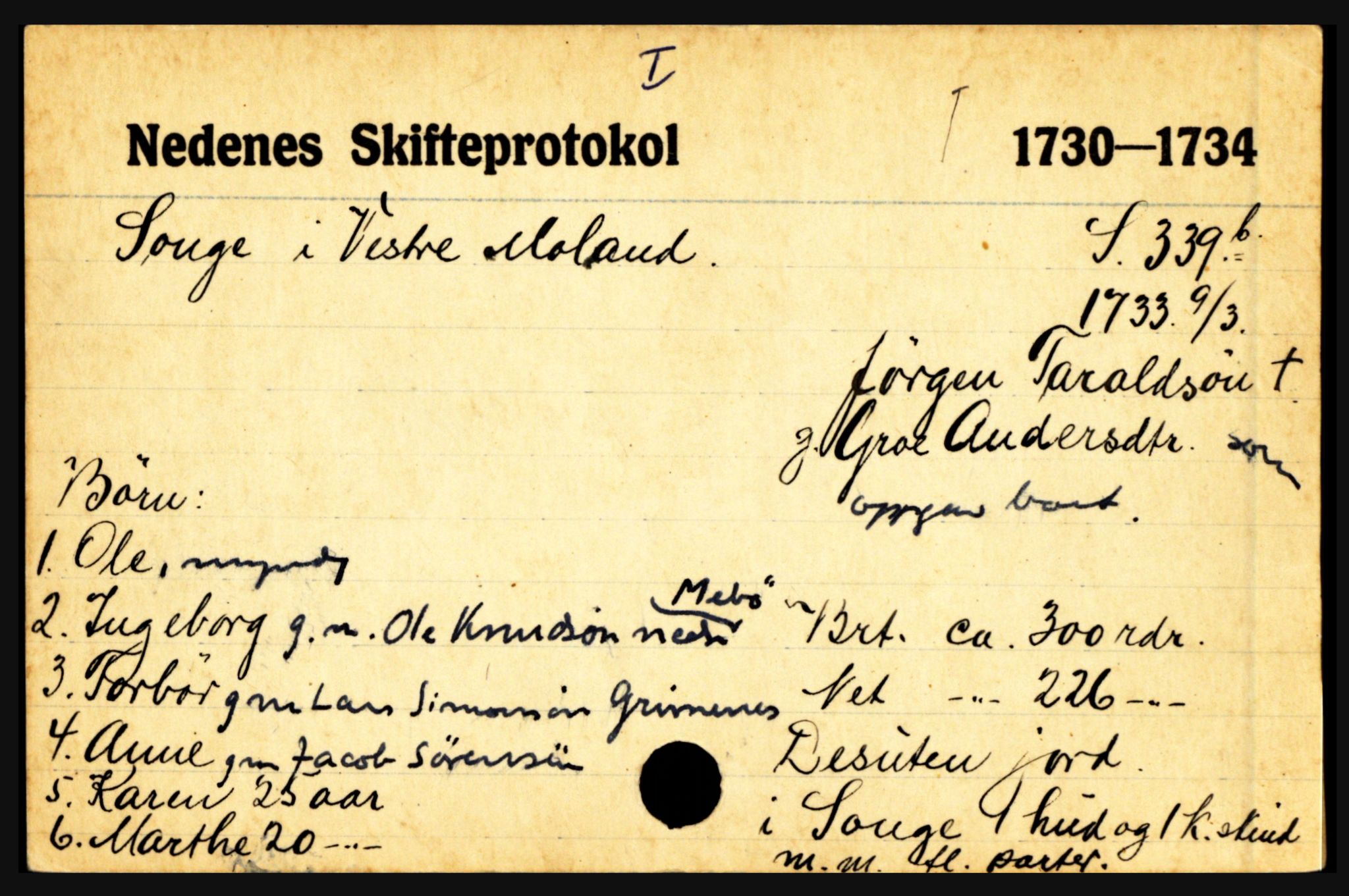 Nedenes sorenskriveri før 1824, AV/SAK-1221-0007/H, p. 27867