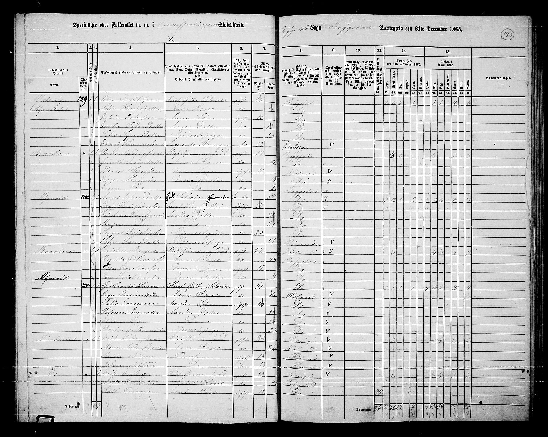 RA, 1865 census for Trøgstad, 1865, p. 124