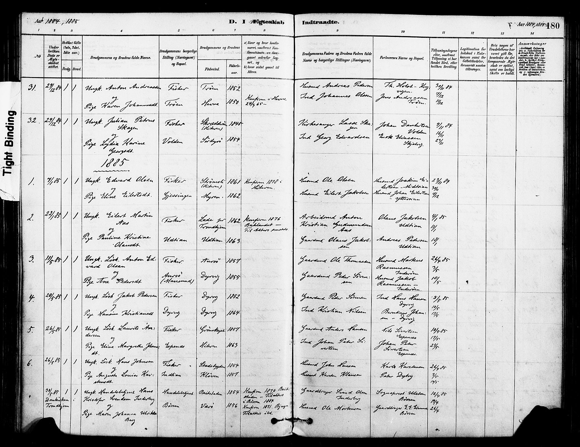 Ministerialprotokoller, klokkerbøker og fødselsregistre - Sør-Trøndelag, SAT/A-1456/640/L0578: Parish register (official) no. 640A03, 1879-1889, p. 180