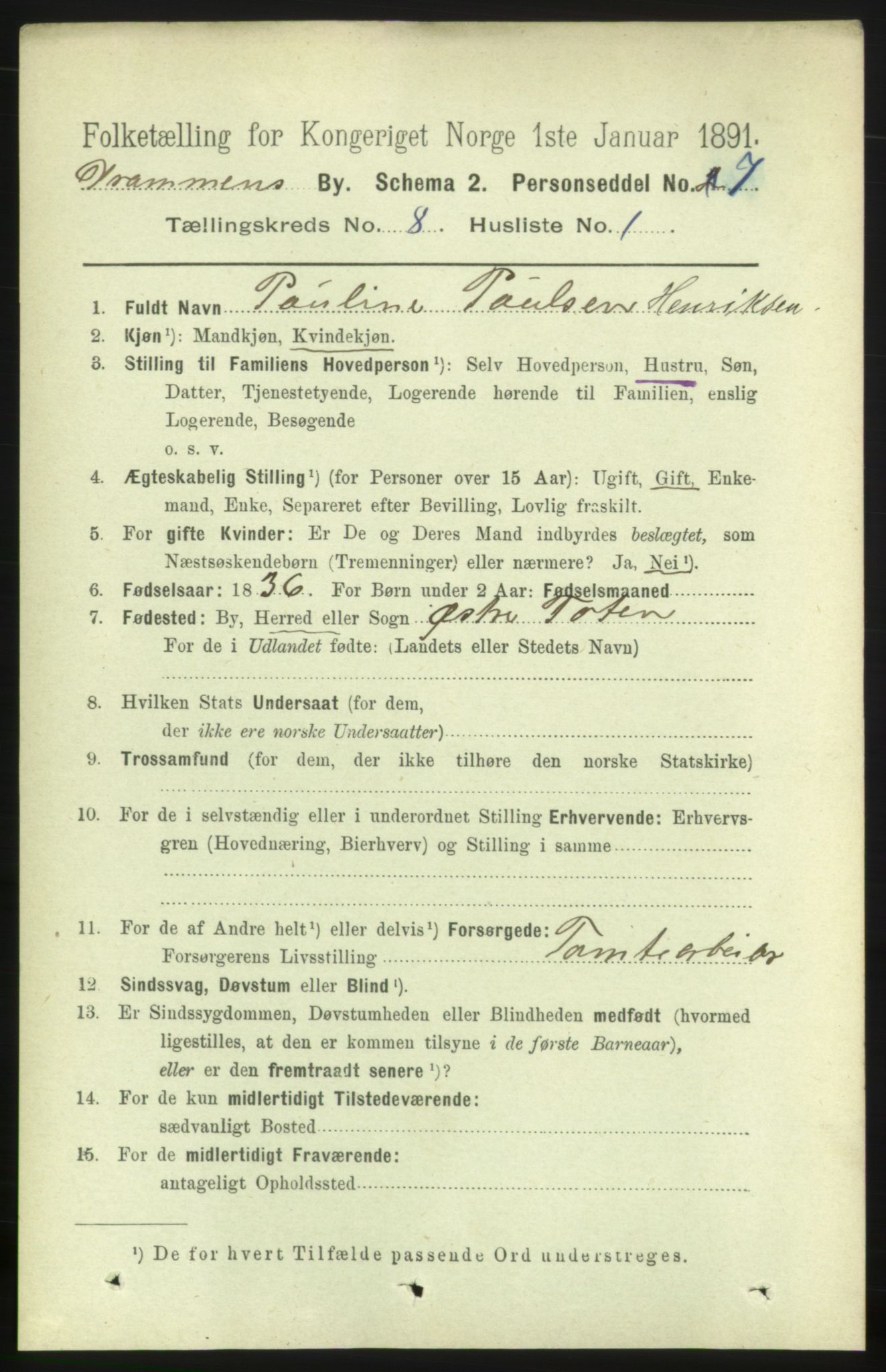 RA, 1891 census for 0602 Drammen, 1891, p. 6779