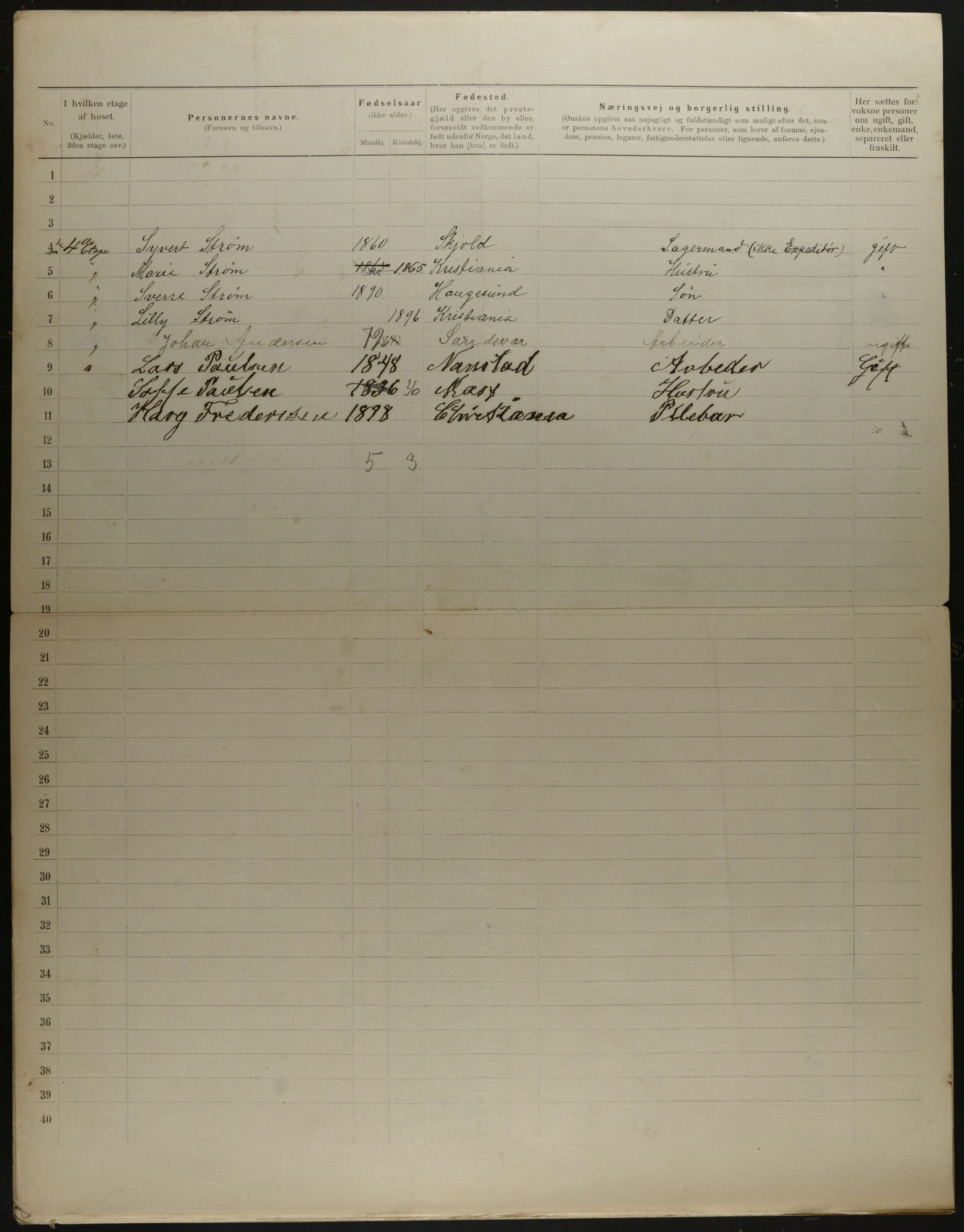 OBA, Municipal Census 1901 for Kristiania, 1901, p. 15766