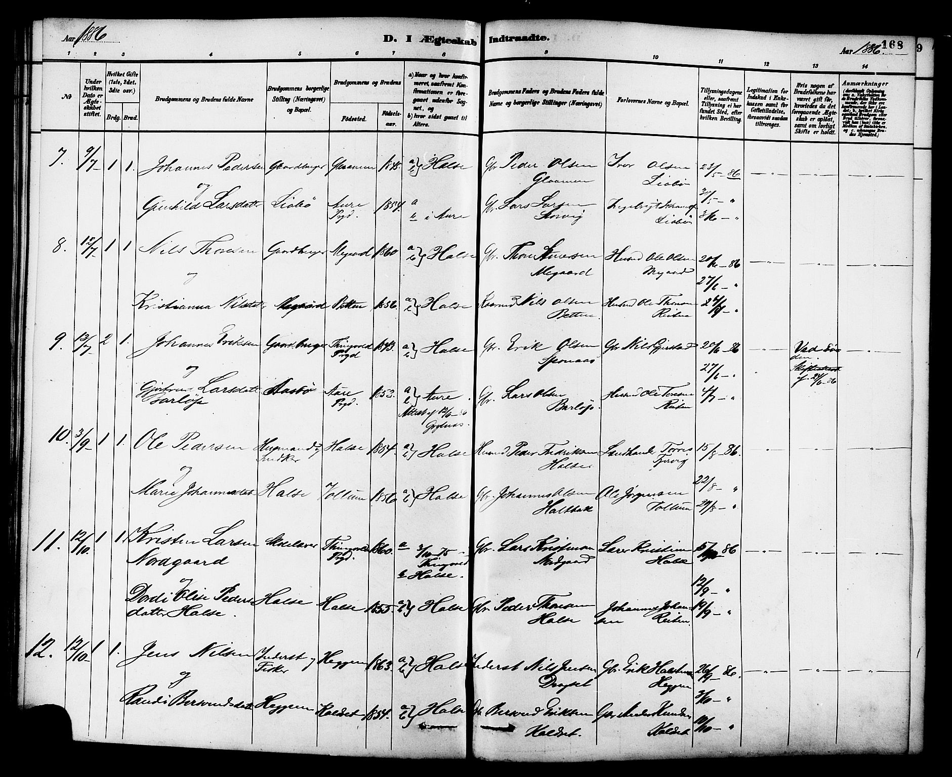 Ministerialprotokoller, klokkerbøker og fødselsregistre - Møre og Romsdal, AV/SAT-A-1454/576/L0885: Parish register (official) no. 576A03, 1880-1898, p. 168