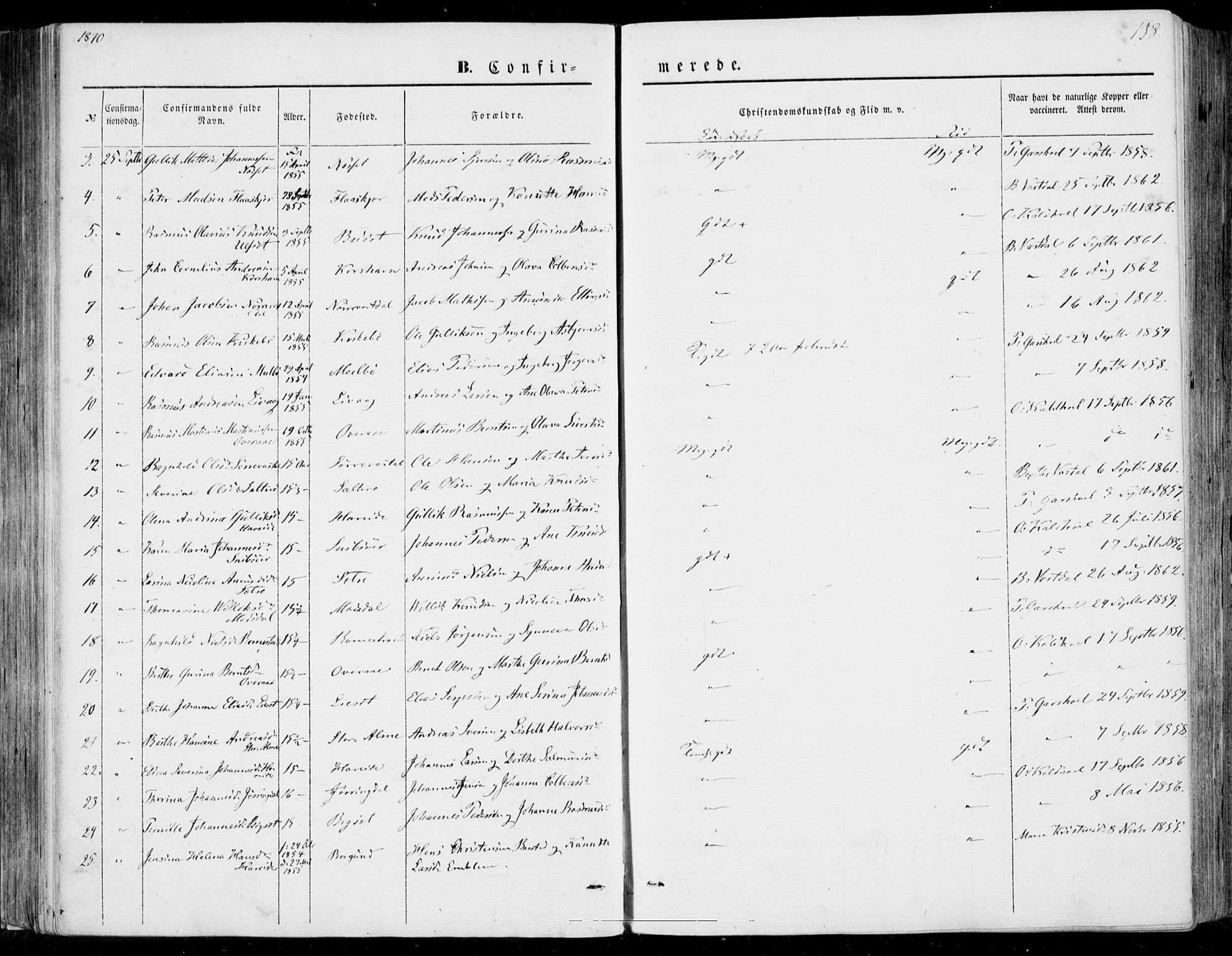 Ministerialprotokoller, klokkerbøker og fødselsregistre - Møre og Romsdal, SAT/A-1454/510/L0121: Parish register (official) no. 510A01, 1848-1877, p. 138