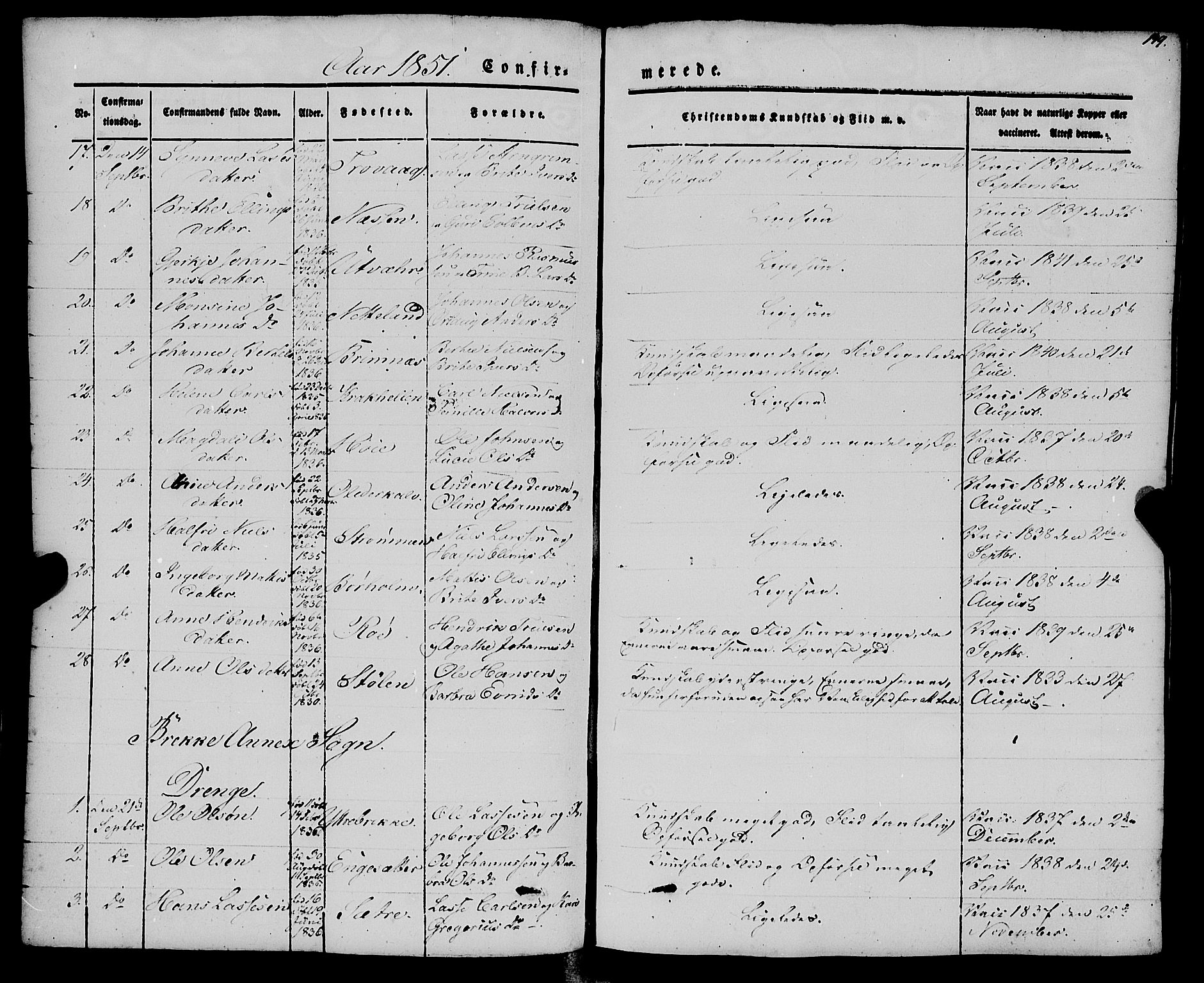 Gulen sokneprestembete, AV/SAB-A-80201/H/Haa/Haaa/L0021: Parish register (official) no. A 21, 1848-1858, p. 149