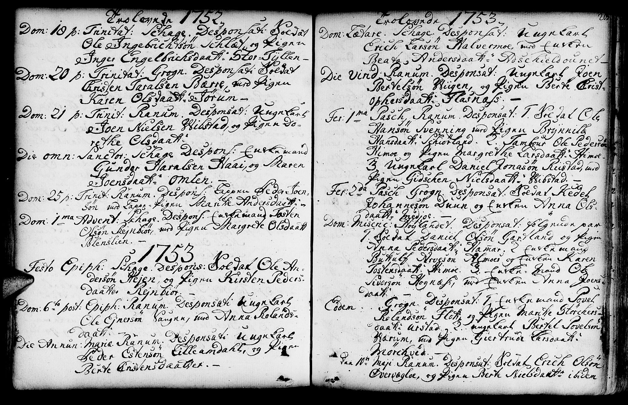 Ministerialprotokoller, klokkerbøker og fødselsregistre - Nord-Trøndelag, SAT/A-1458/764/L0542: Parish register (official) no. 764A02, 1748-1779, p. 205