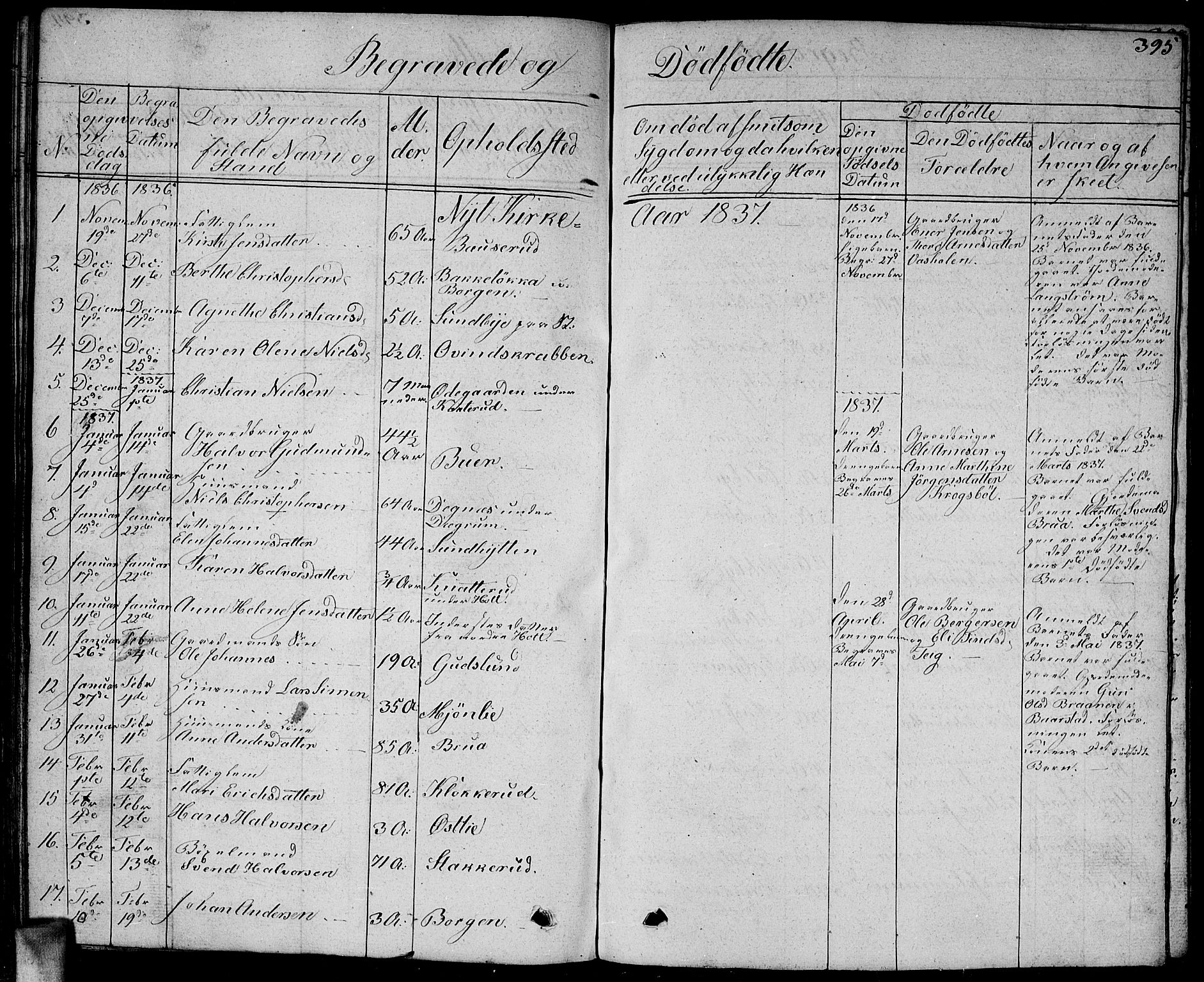 Enebakk prestekontor Kirkebøker, SAO/A-10171c/G/Ga/L0003: Parish register (copy) no. I 3, 1833-1849, p. 395