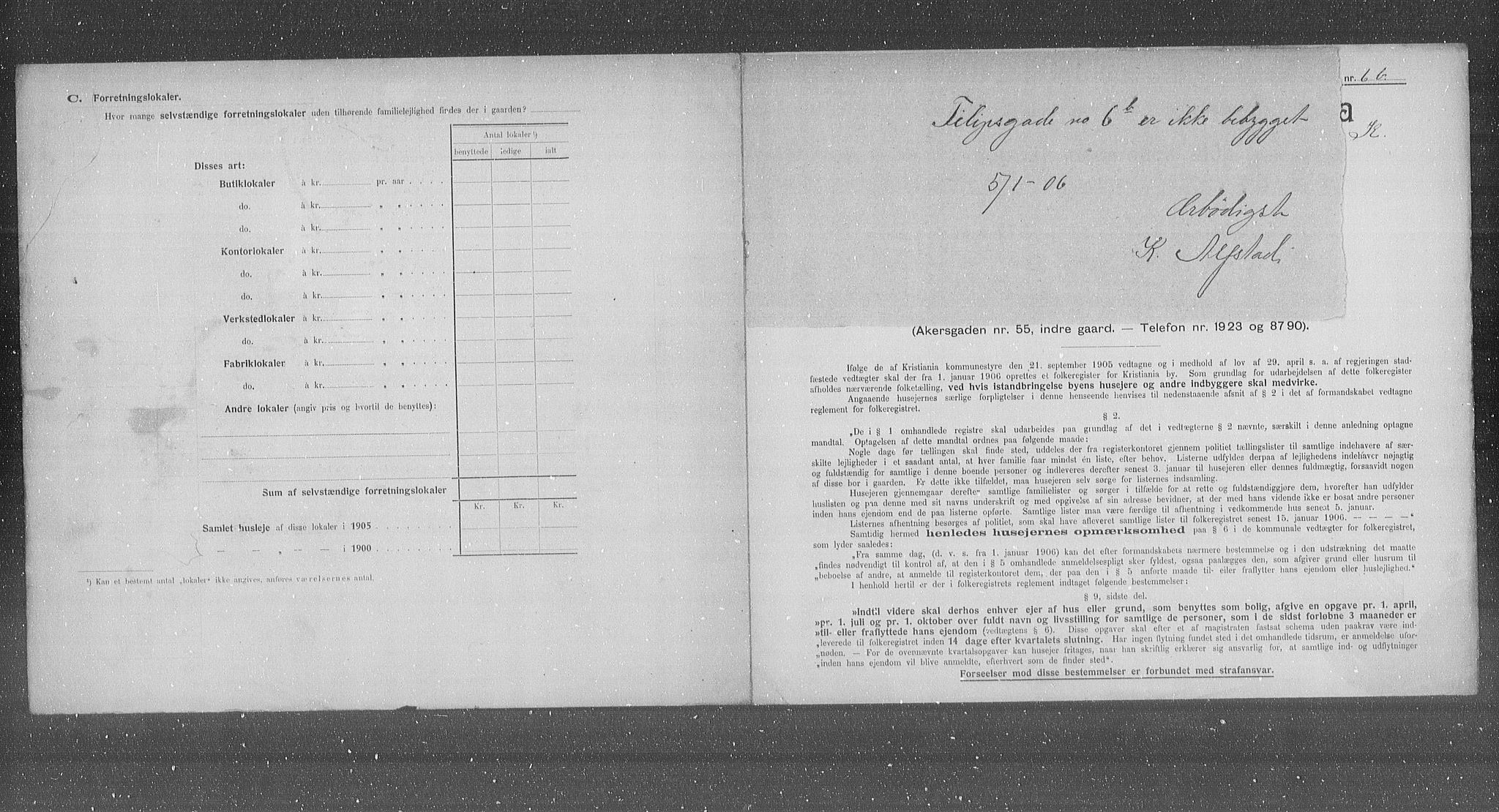 OBA, Municipal Census 1905 for Kristiania, 1905, p. 12514