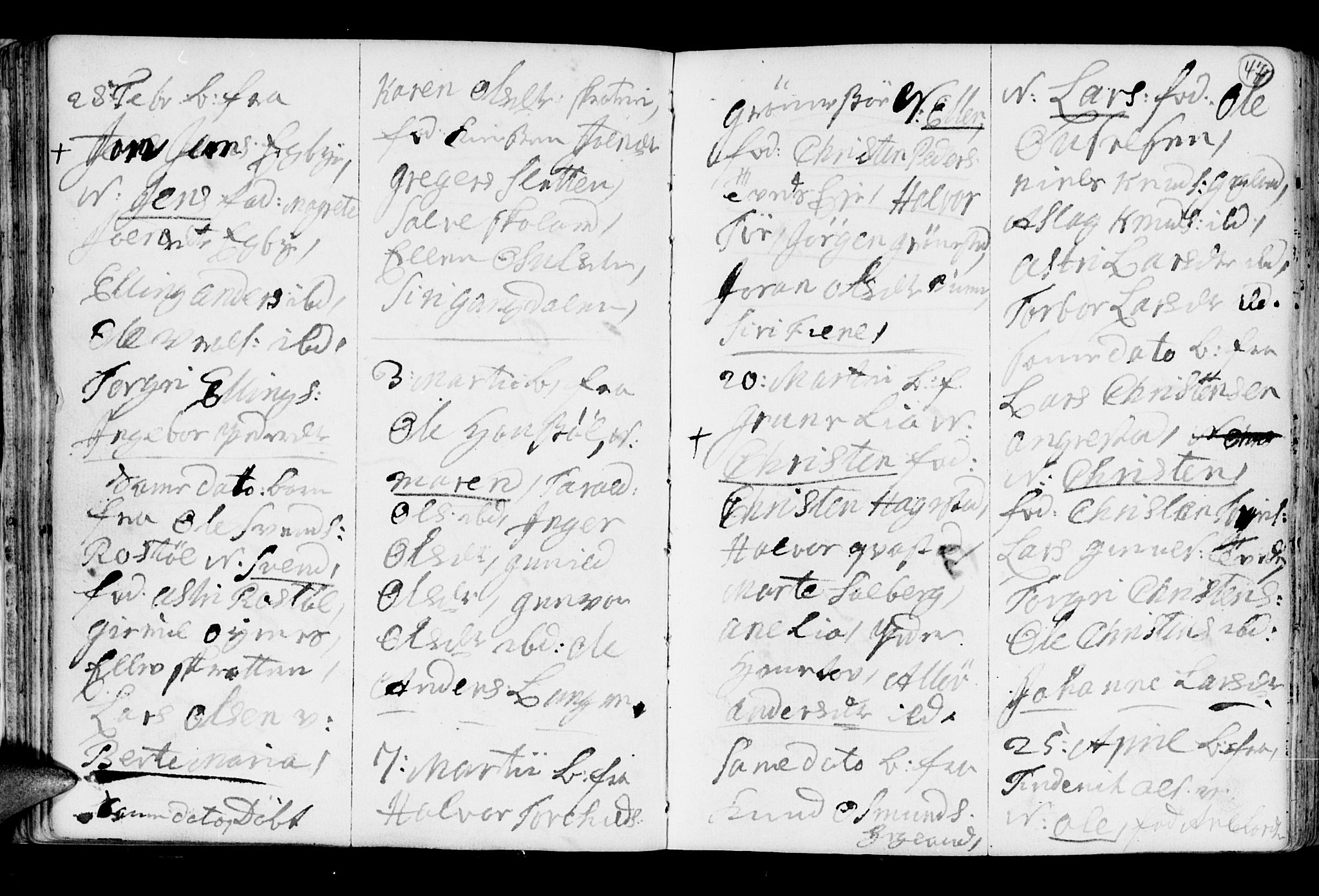 Holt sokneprestkontor, SAK/1111-0021/F/Fb/L0005: Parish register (copy) no. B 5, 1746-1764, p. 47