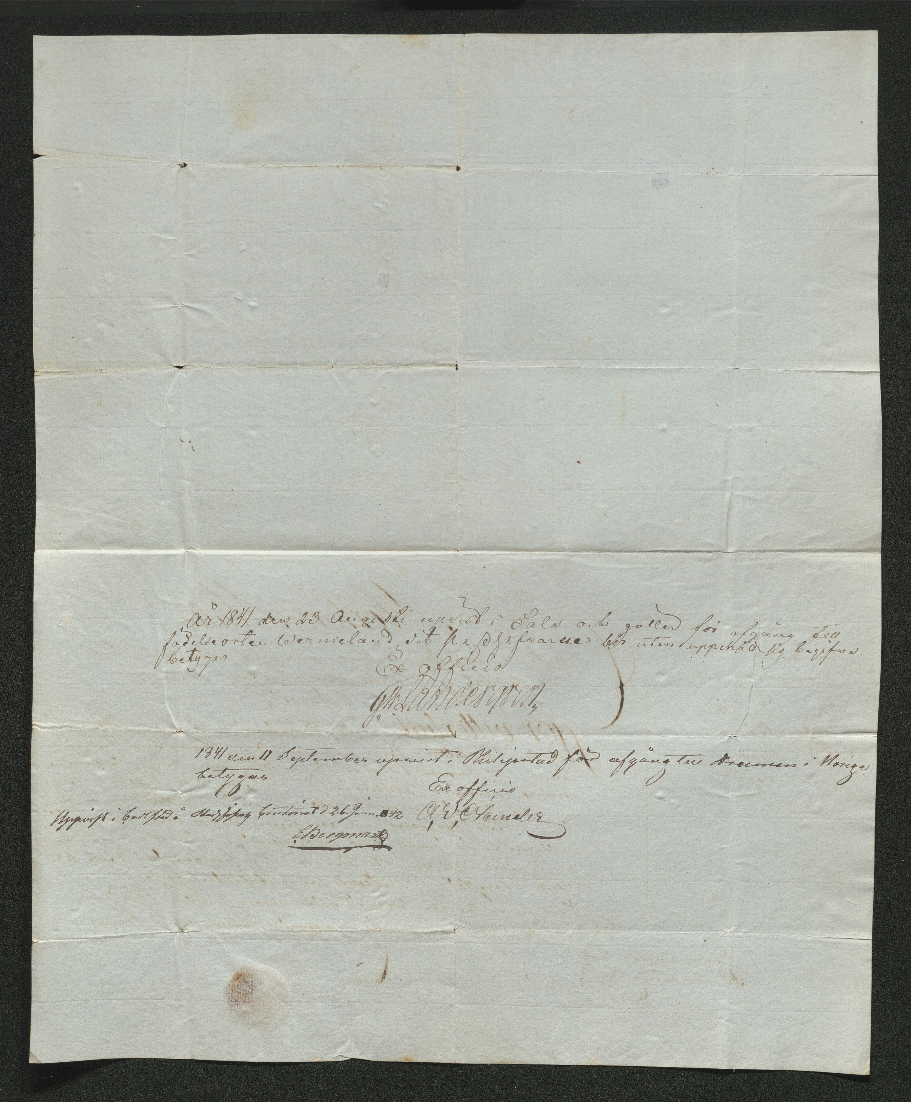 Drammen politikammer, SAKO/A-623/I/Ia/Iab/L0006: Innleverte pass, 1841-1842, p. 363