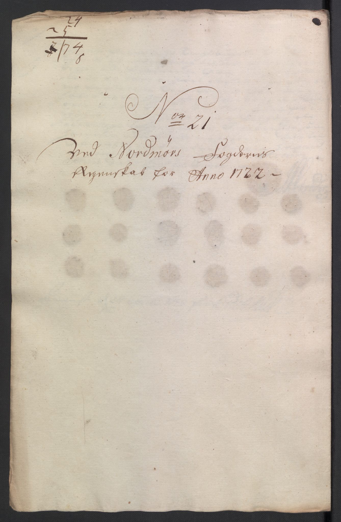 Rentekammeret inntil 1814, Reviderte regnskaper, Fogderegnskap, RA/EA-4092/R56/L3755: Fogderegnskap Nordmøre, 1722, p. 223