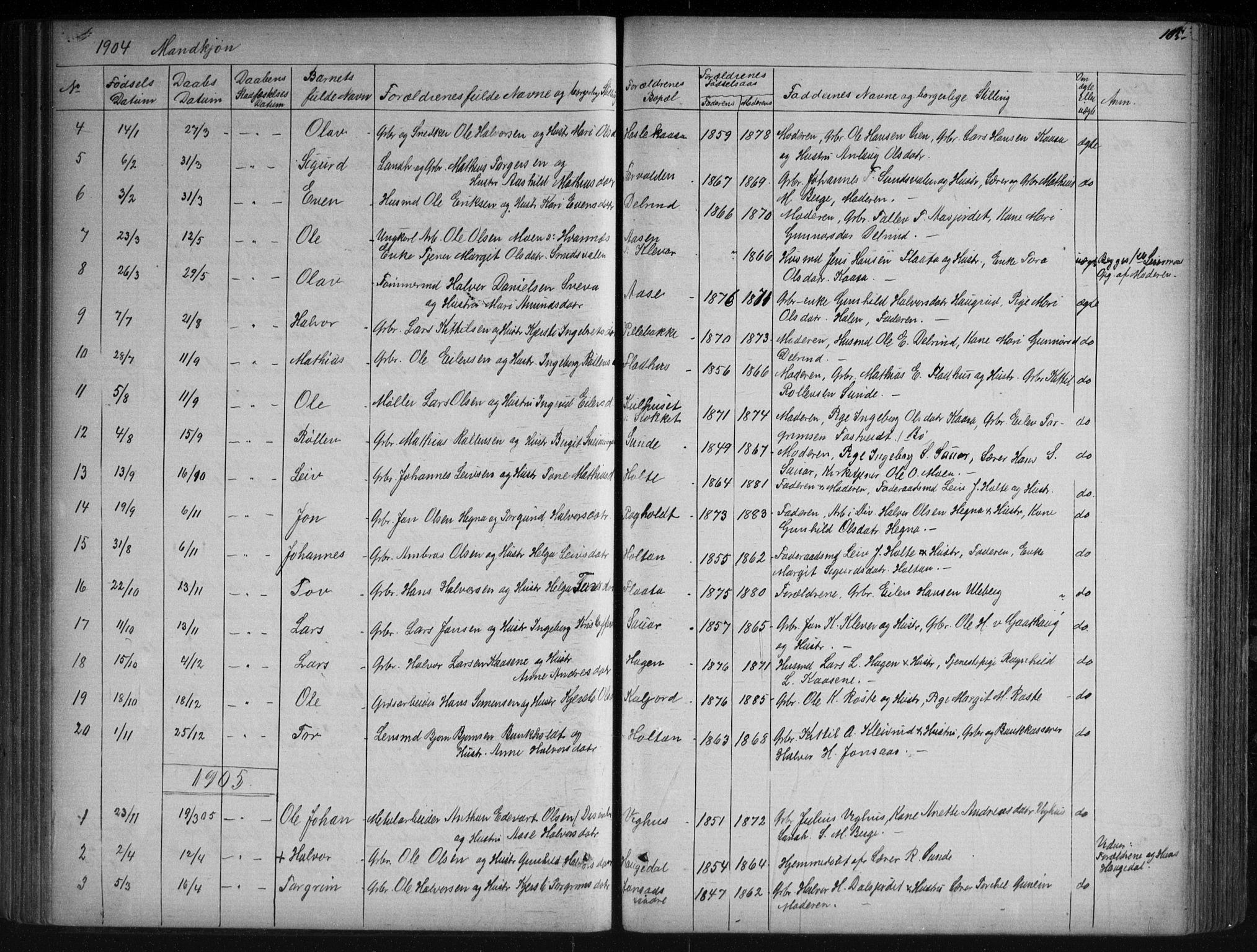 Sauherad kirkebøker, AV/SAKO-A-298/G/Ga/L0003: Parish register (copy) no. I 3, 1866-1905, p. 105