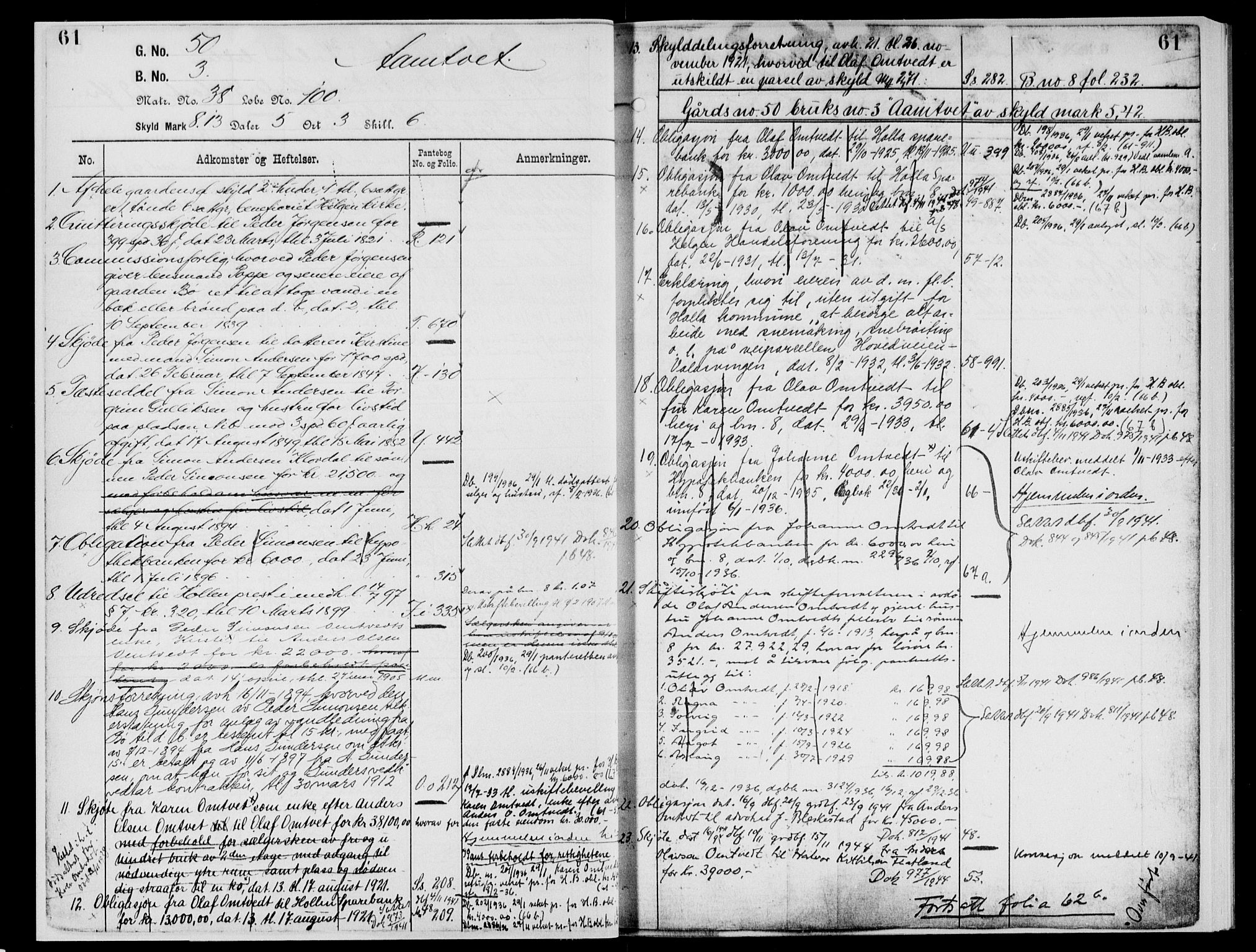 Nedre Telemark sorenskriveri, AV/SAKO-A-135/G/Gb/Gbg/L0003: Mortgage register no. VII 3, p. 61