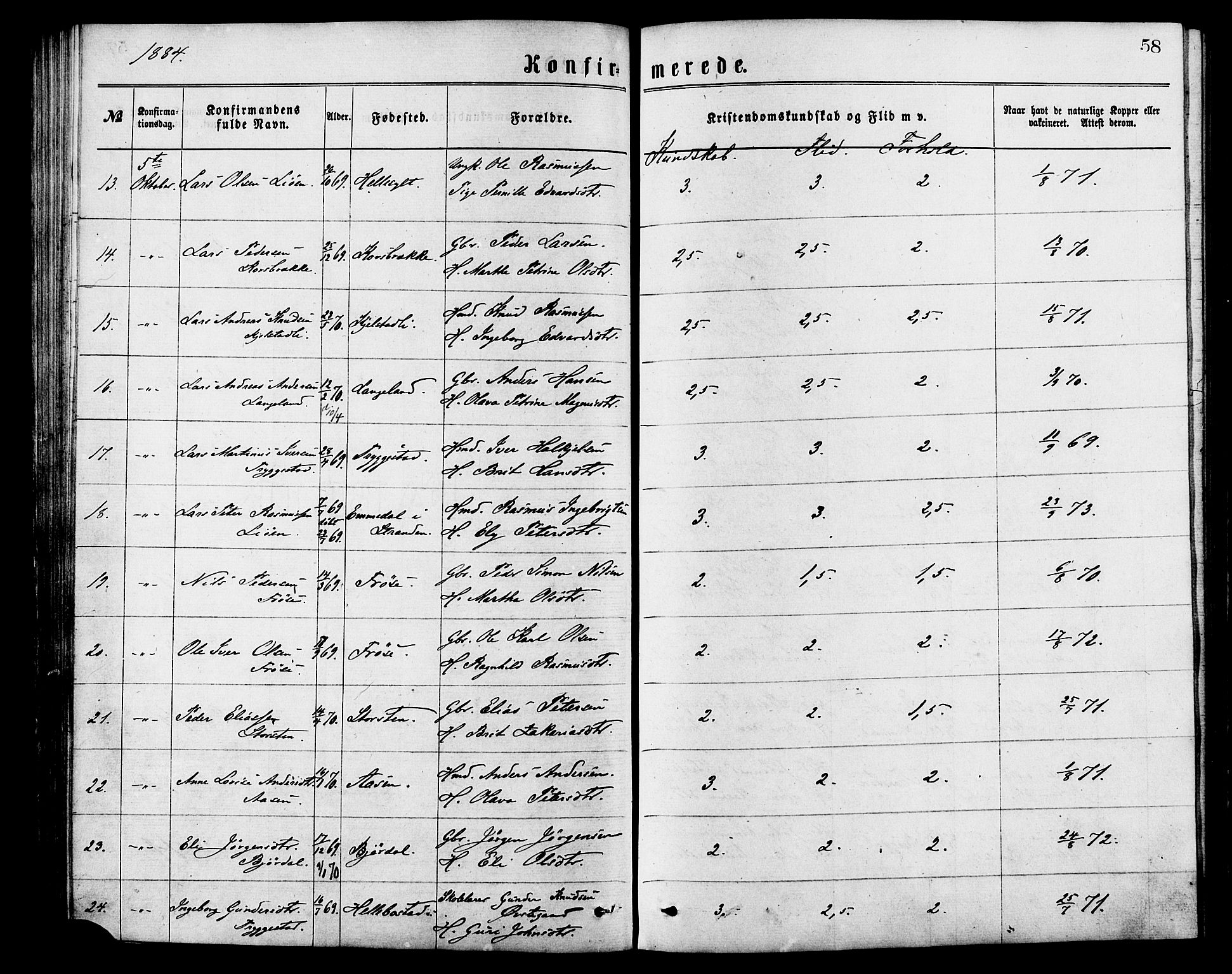 Ministerialprotokoller, klokkerbøker og fødselsregistre - Møre og Romsdal, AV/SAT-A-1454/517/L0227: Parish register (official) no. 517A07, 1870-1886, p. 58