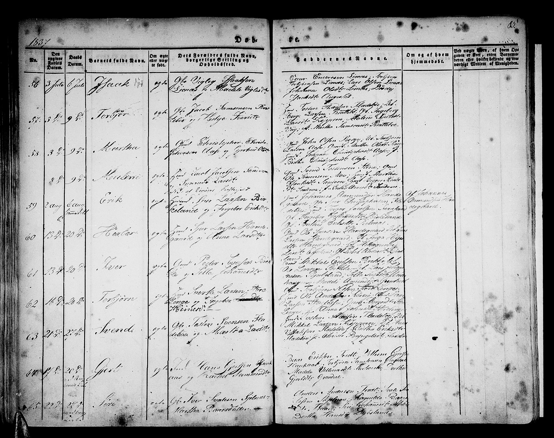 Strandebarm sokneprestembete, AV/SAB-A-78401/H/Haa: Parish register (official) no. A 6, 1826-1843, p. 85