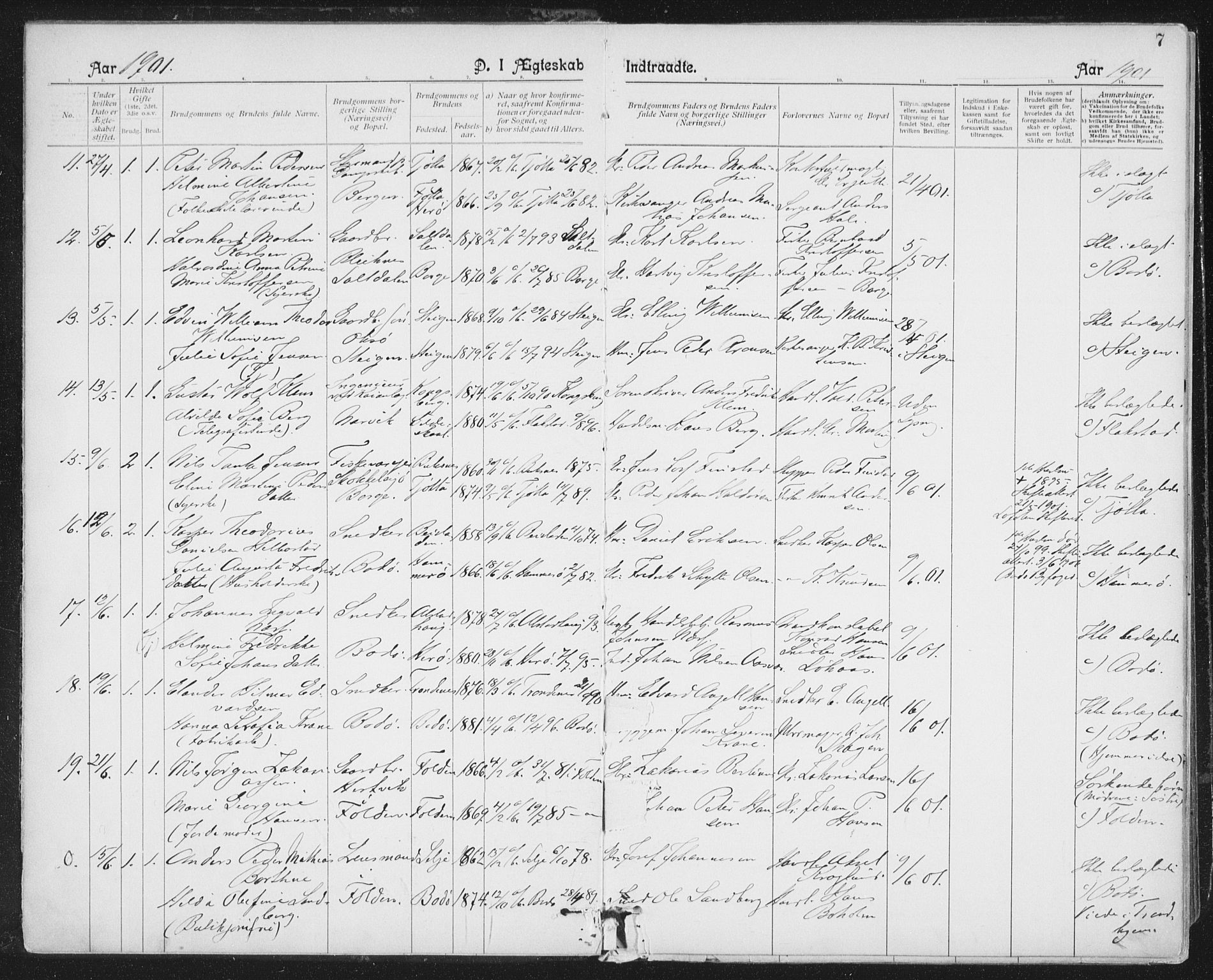 Ministerialprotokoller, klokkerbøker og fødselsregistre - Nordland, SAT/A-1459/801/L0012: Parish register (official) no. 801A12, 1900-1916, p. 7