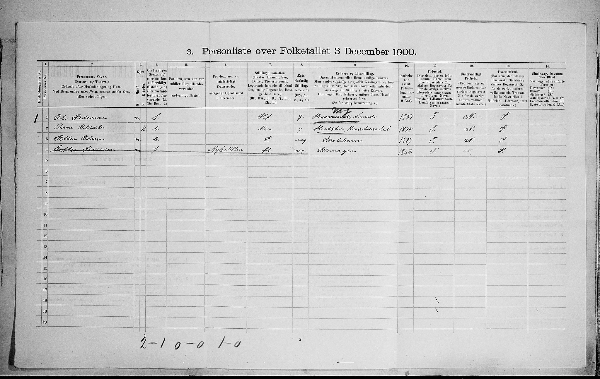 SAH, 1900 census for Sør-Fron, 1900, p. 480