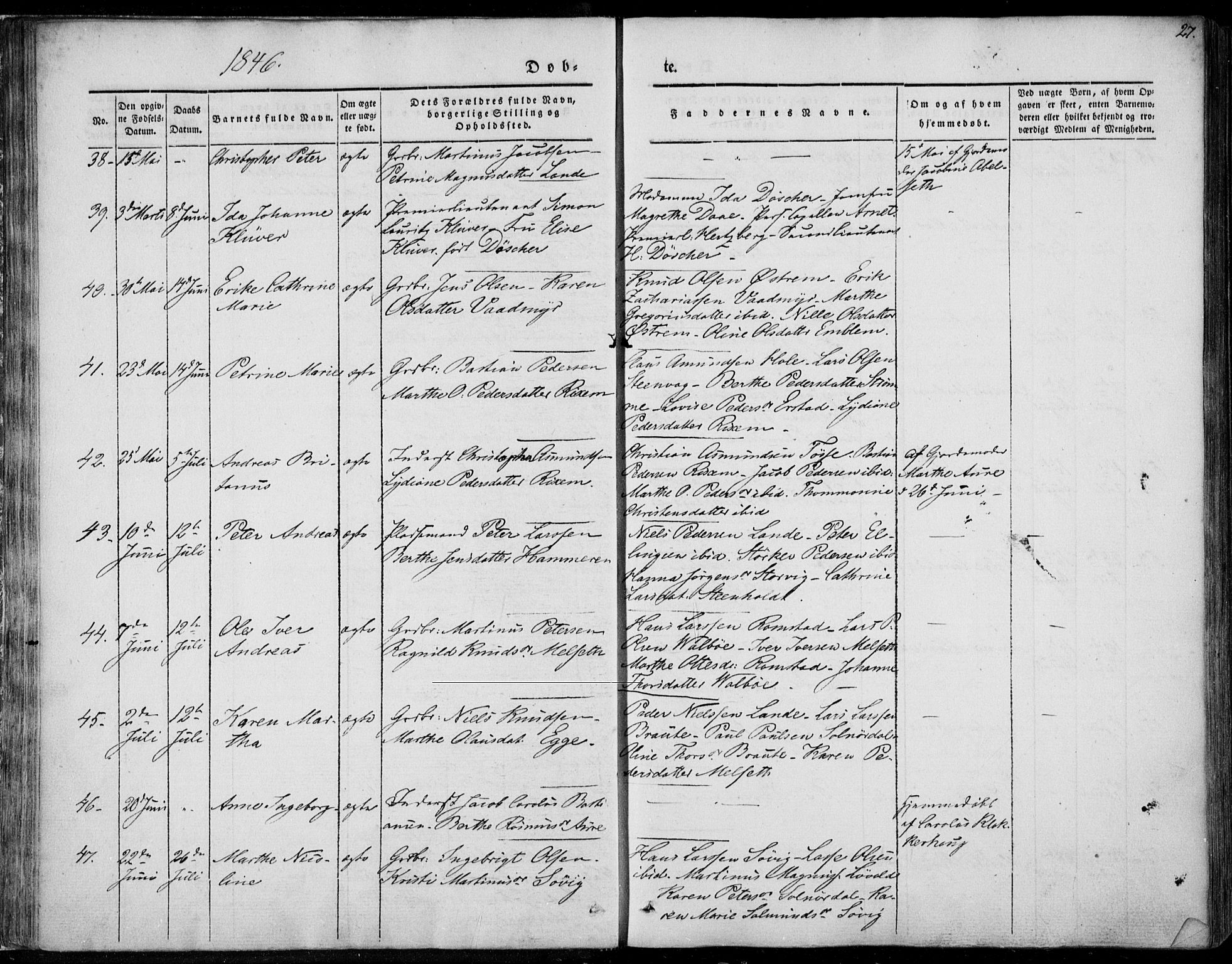 Ministerialprotokoller, klokkerbøker og fødselsregistre - Møre og Romsdal, AV/SAT-A-1454/522/L0312: Parish register (official) no. 522A07, 1843-1851, p. 27