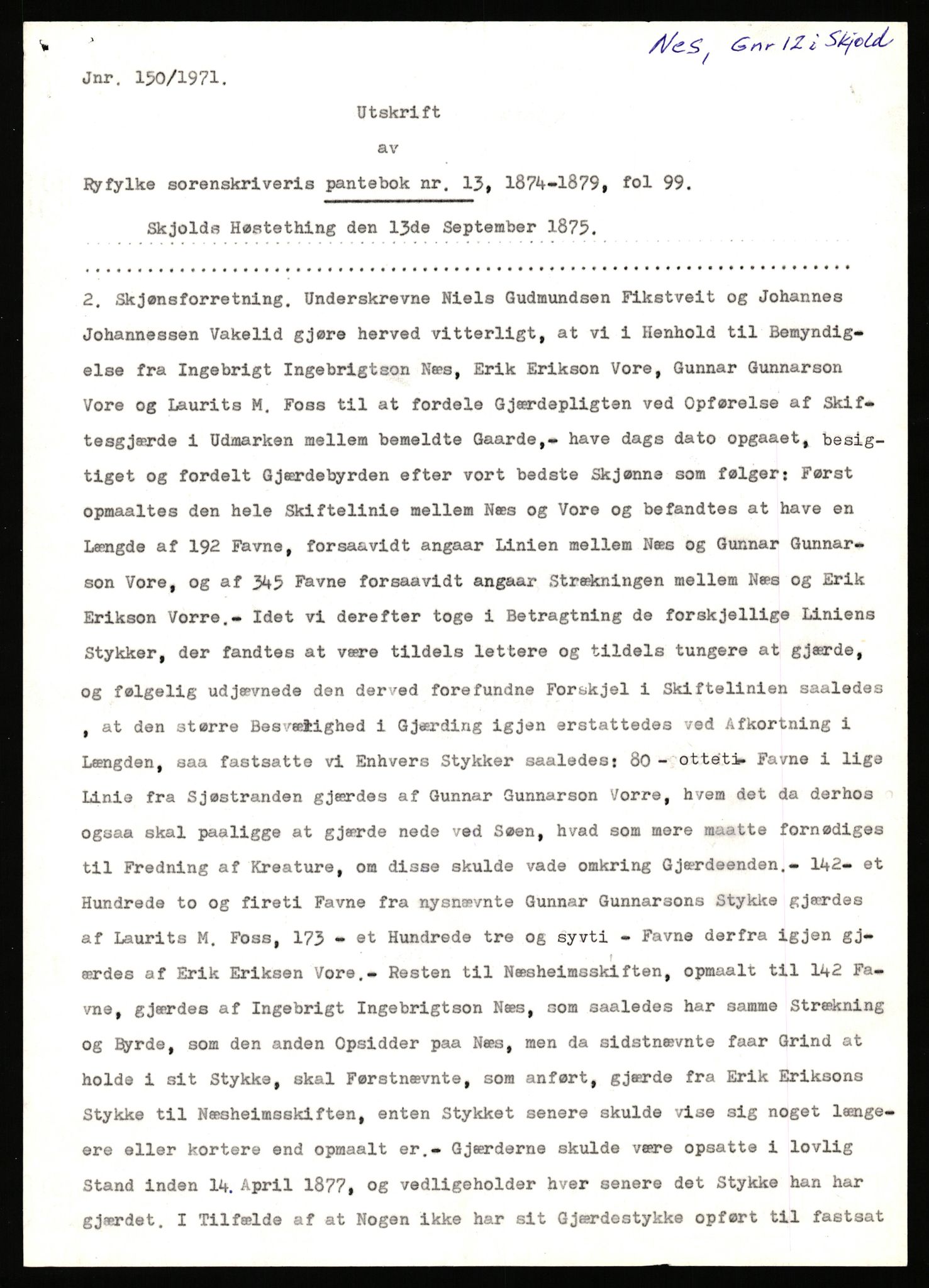 Statsarkivet i Stavanger, SAST/A-101971/03/Y/Yj/L0061: Avskrifter sortert etter gårdsnavn: Møgedal - Nes, 1750-1930, p. 523