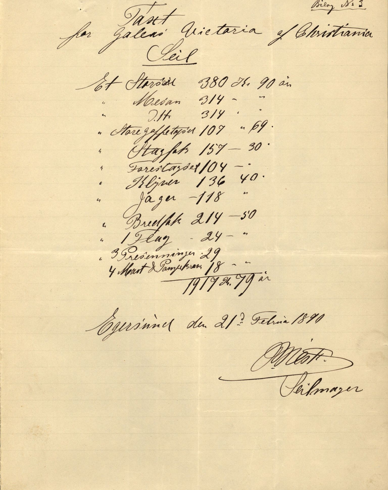 Pa 63 - Østlandske skibsassuranceforening, VEMU/A-1079/G/Ga/L0025/0002: Havaridokumenter / Victoria, St. Petersburg, Windsor, 1890, p. 8