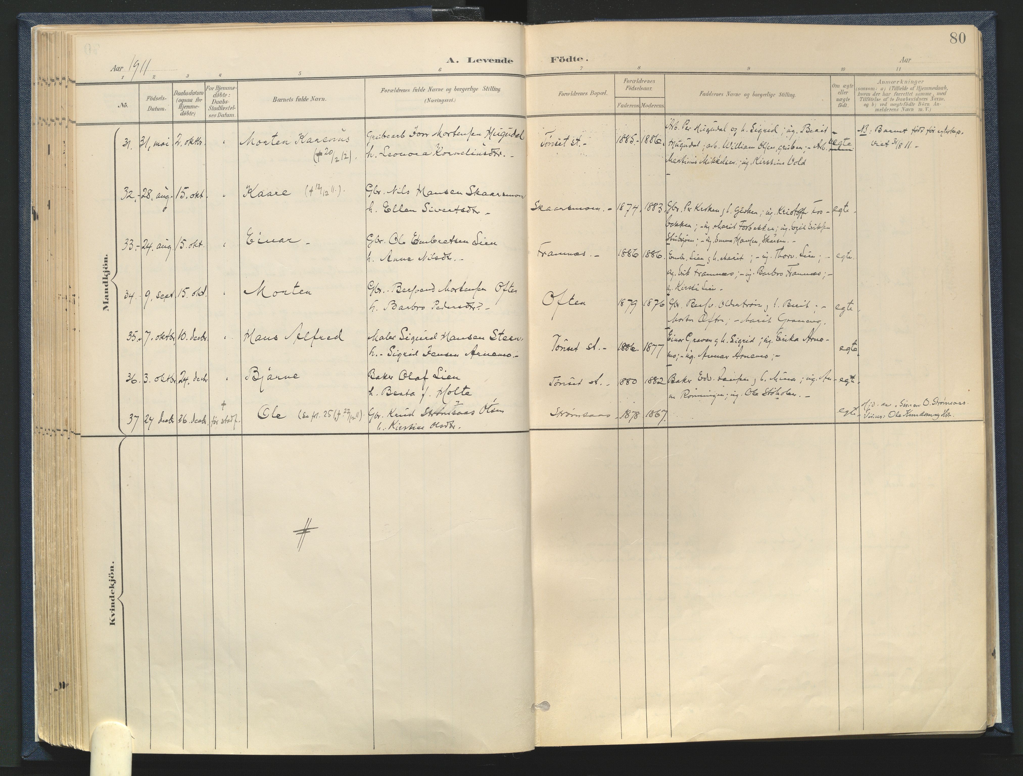 Tynset prestekontor, AV/SAH-PREST-058/H/Ha/Haa/L0025: Parish register (official) no. 25, 1900-1914, p. 80